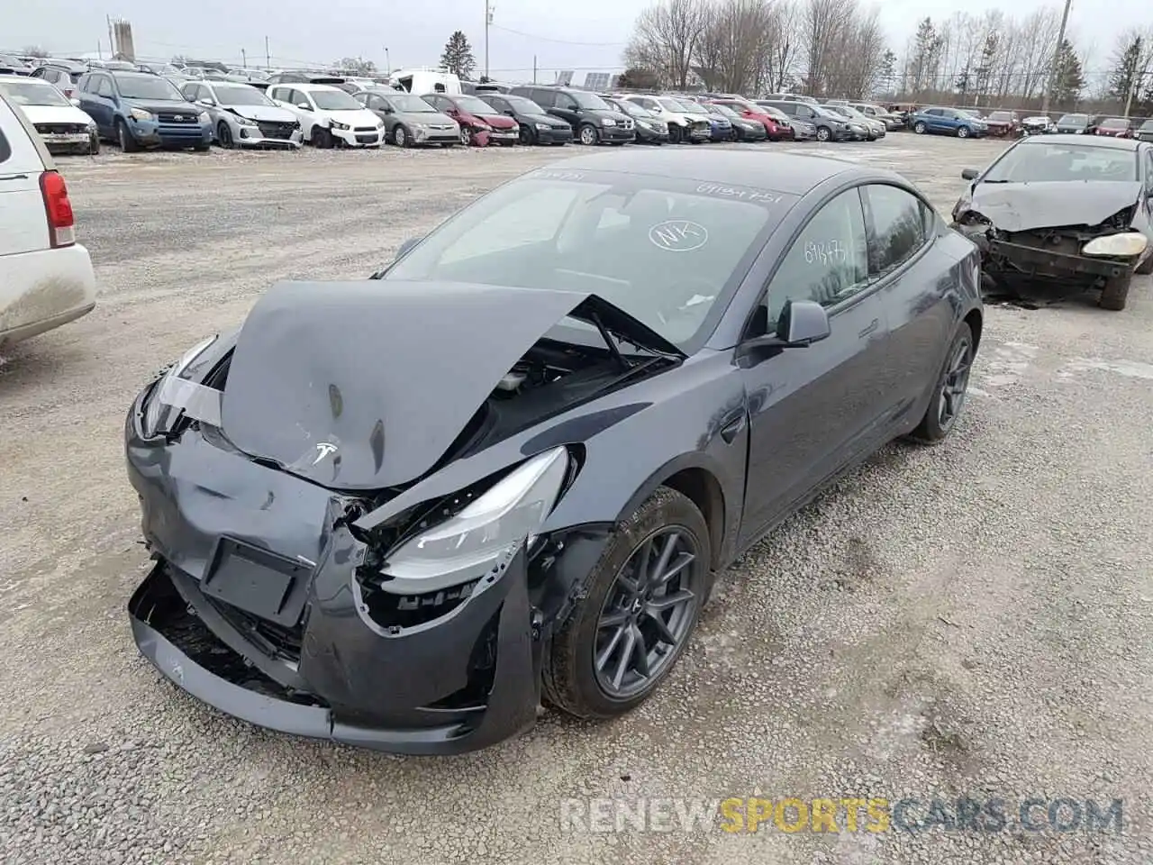 2 Photograph of a damaged car 5YJ3E1EA1MF962482 TESLA MODEL 3 2021