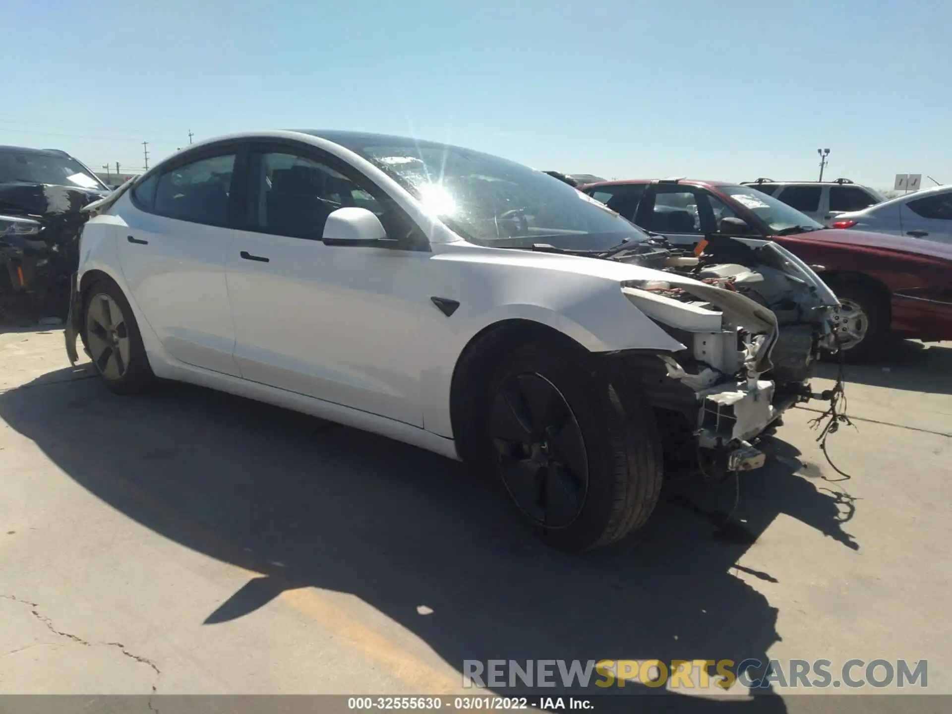 1 Photograph of a damaged car 5YJ3E1EA1MF973465 TESLA MODEL 3 2021