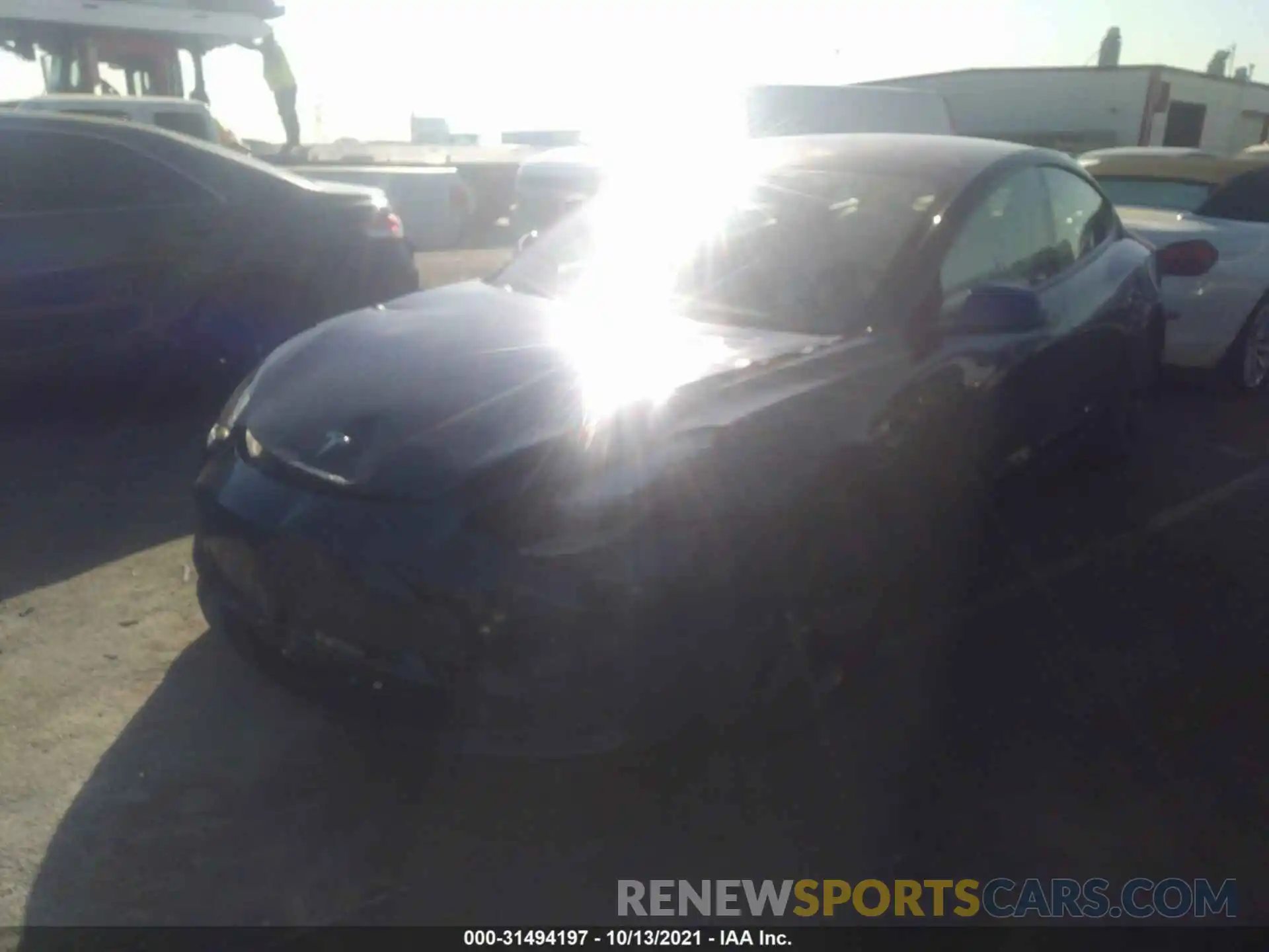 2 Photograph of a damaged car 5YJ3E1EA1MF987432 TESLA MODEL 3 2021