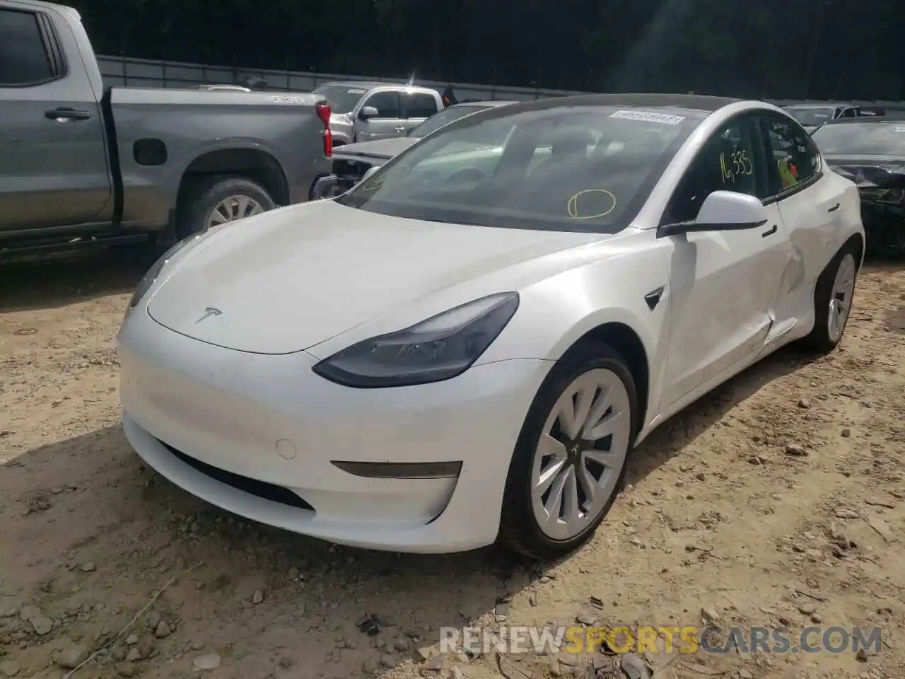 2 Photograph of a damaged car 5YJ3E1EA1MF990850 TESLA MODEL 3 2021