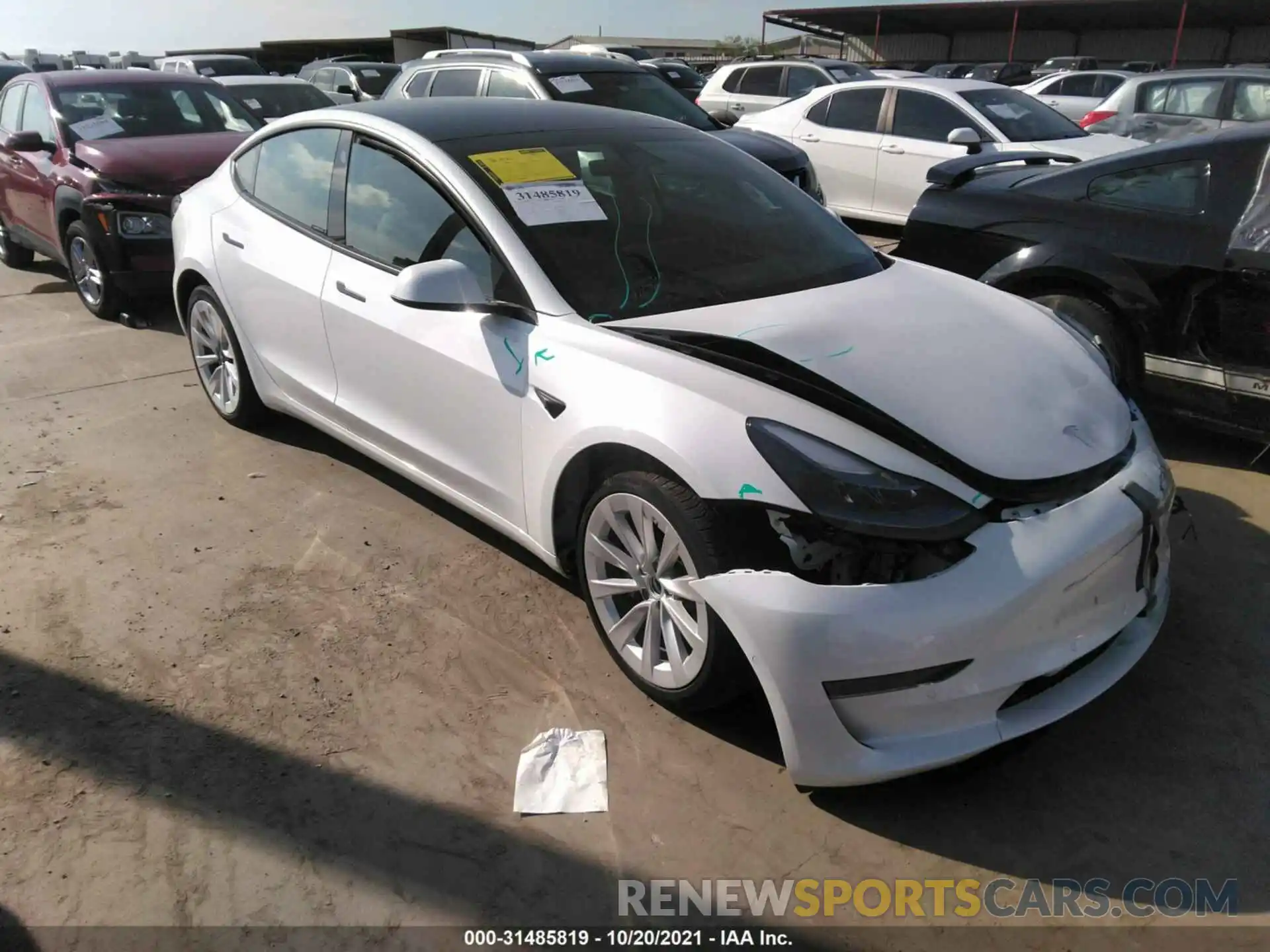 1 Photograph of a damaged car 5YJ3E1EA1MF998382 TESLA MODEL 3 2021