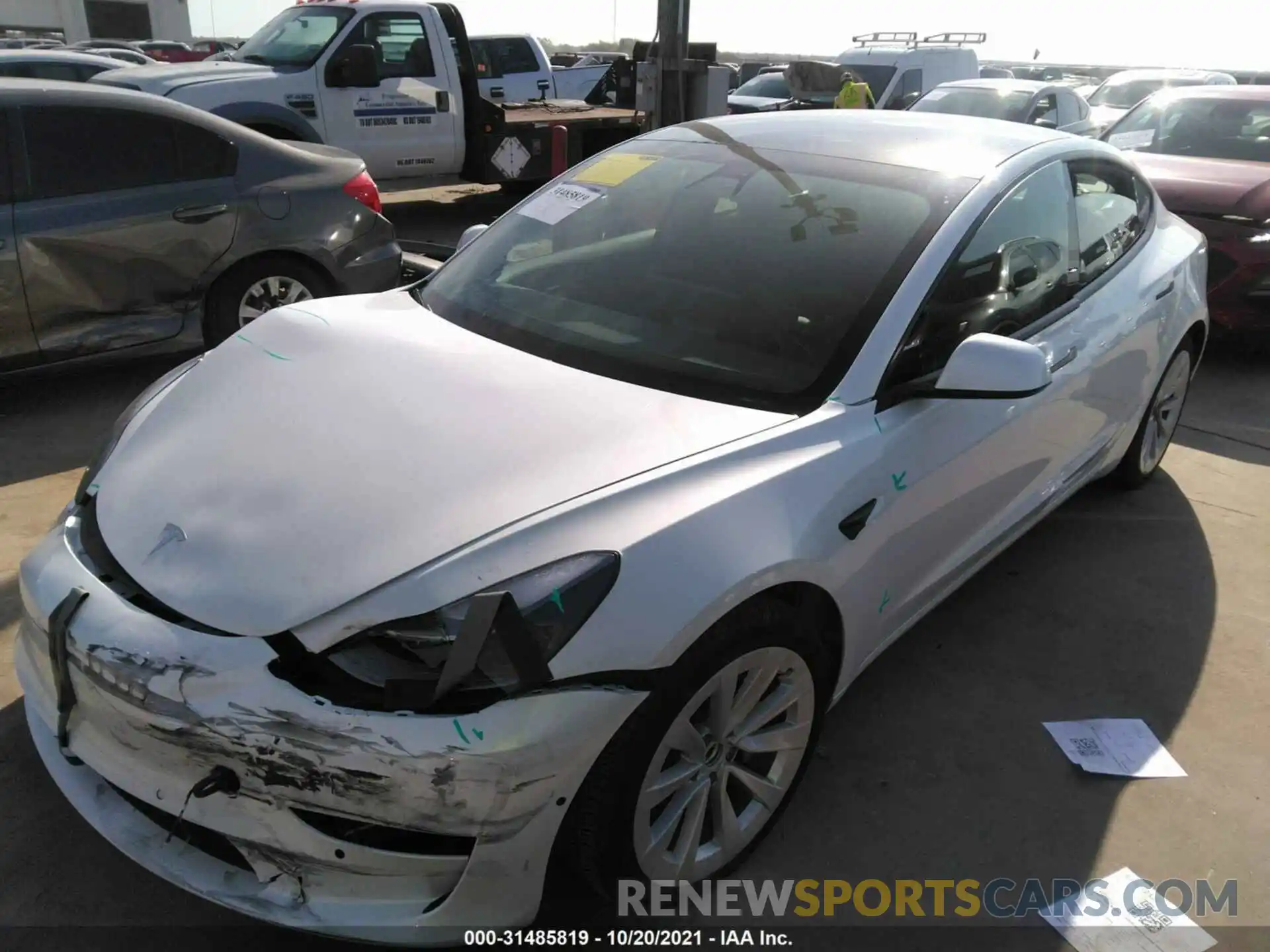 2 Photograph of a damaged car 5YJ3E1EA1MF998382 TESLA MODEL 3 2021