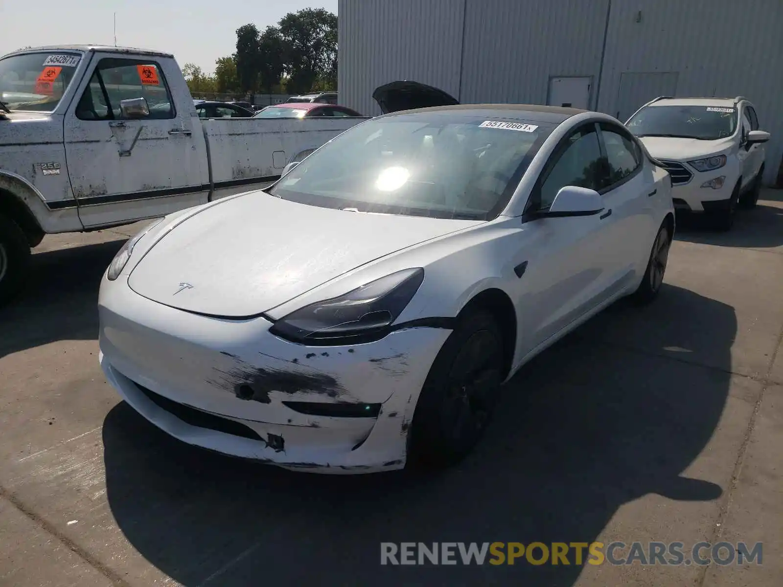 2 Photograph of a damaged car 5YJ3E1EA2MF000837 TESLA MODEL 3 2021