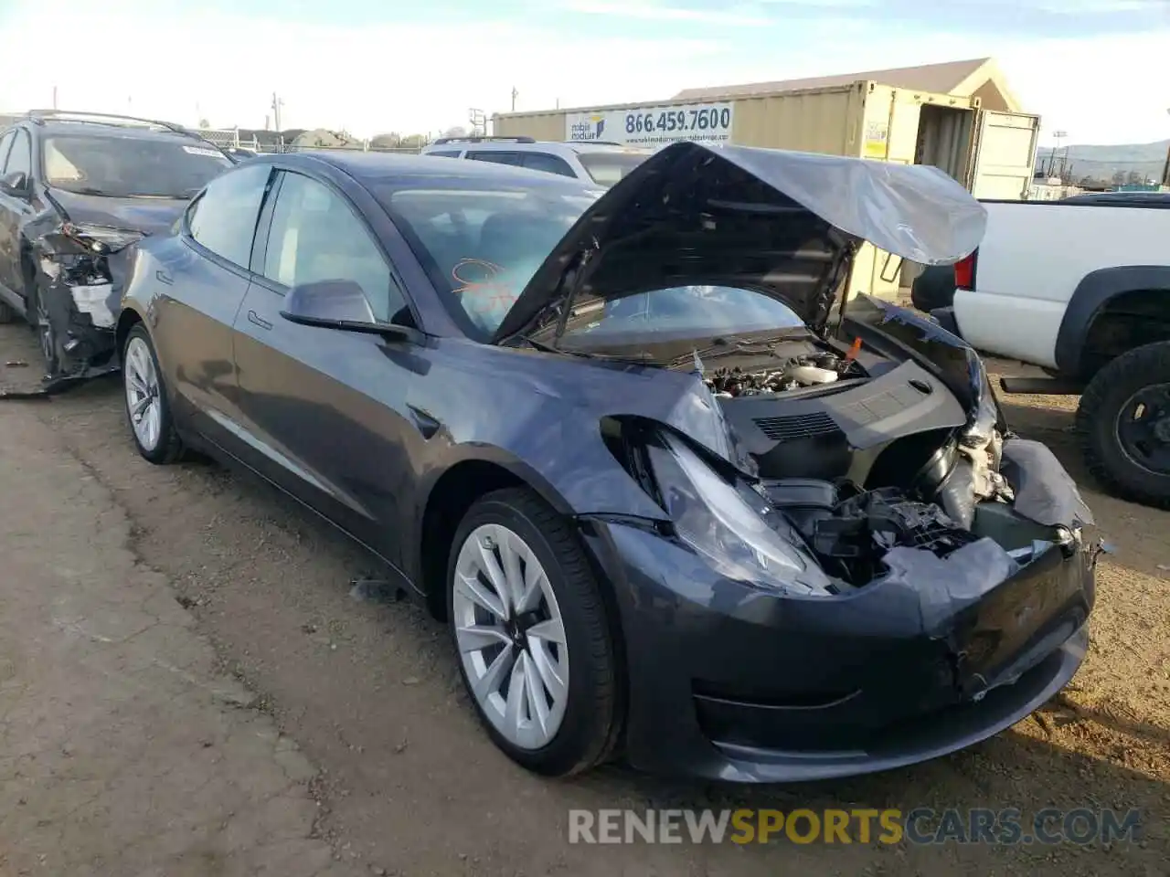 1 Photograph of a damaged car 5YJ3E1EA2MF001406 TESLA MODEL 3 2021