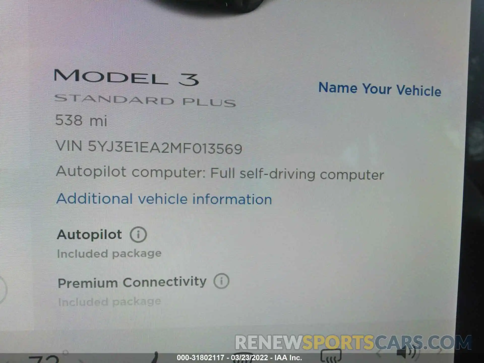 7 Photograph of a damaged car 5YJ3E1EA2MF013569 TESLA MODEL 3 2021