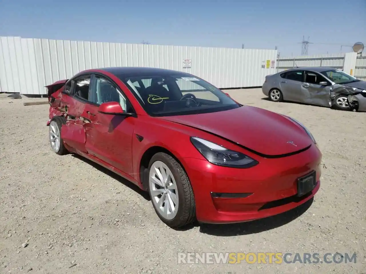 1 Photograph of a damaged car 5YJ3E1EA2MF017900 TESLA MODEL 3 2021