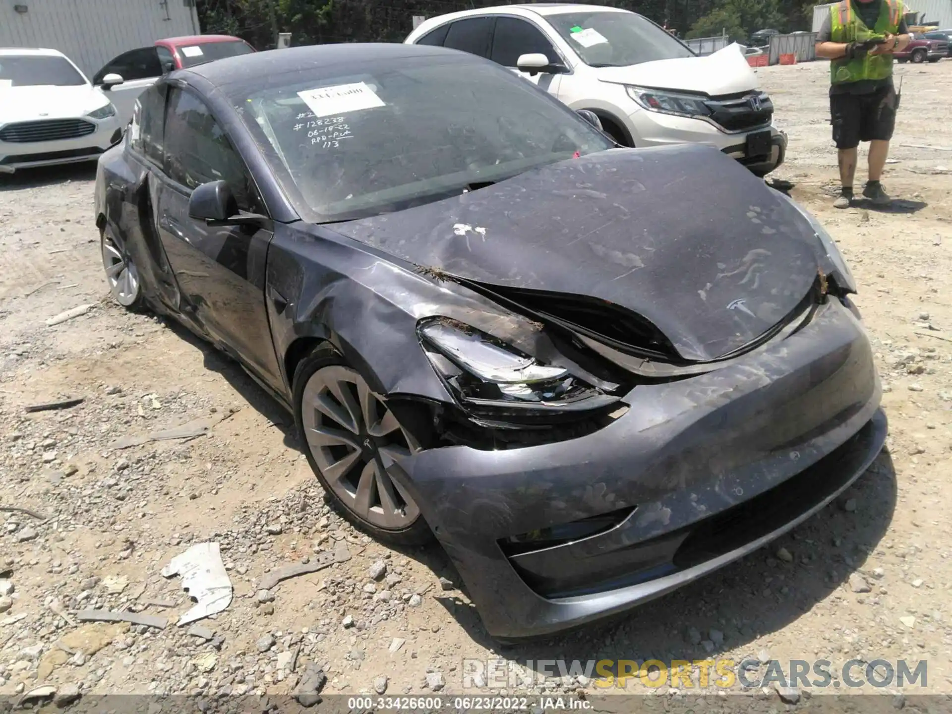 1 Photograph of a damaged car 5YJ3E1EA2MF020702 TESLA MODEL 3 2021