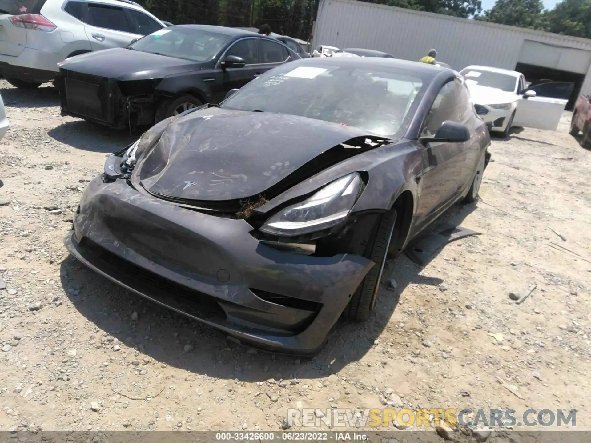 2 Photograph of a damaged car 5YJ3E1EA2MF020702 TESLA MODEL 3 2021