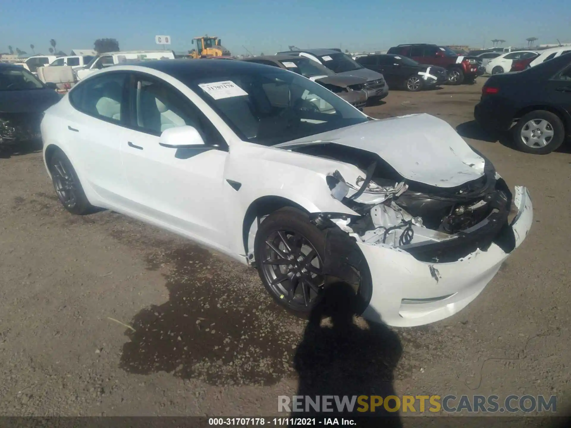 1 Photograph of a damaged car 5YJ3E1EA2MF028816 TESLA MODEL 3 2021