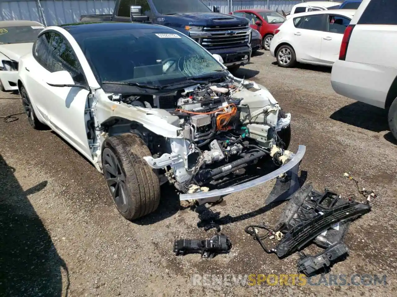 1 Photograph of a damaged car 5YJ3E1EA2MF031280 TESLA MODEL 3 2021