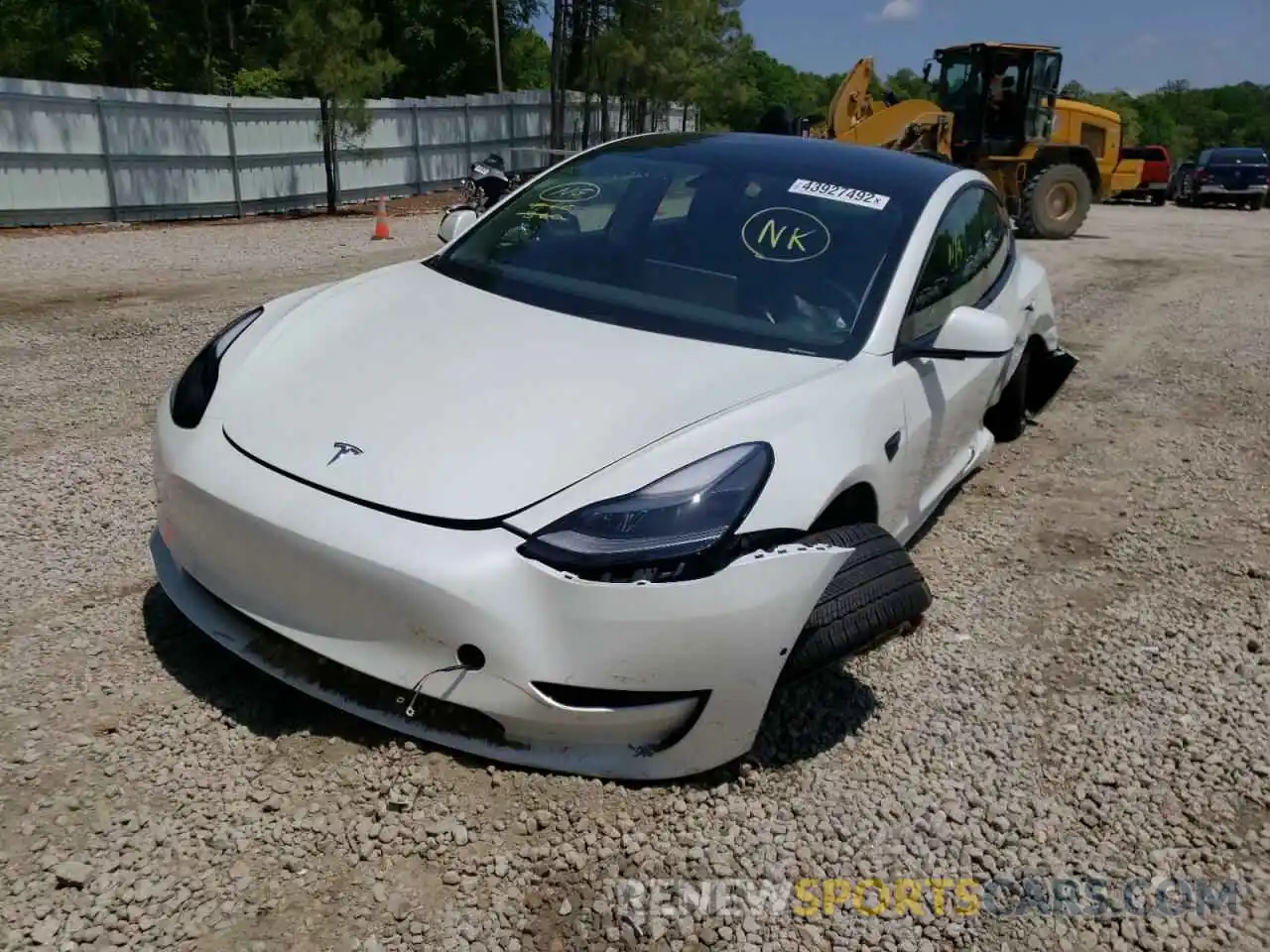 2 Photograph of a damaged car 5YJ3E1EA2MF053232 TESLA MODEL 3 2021