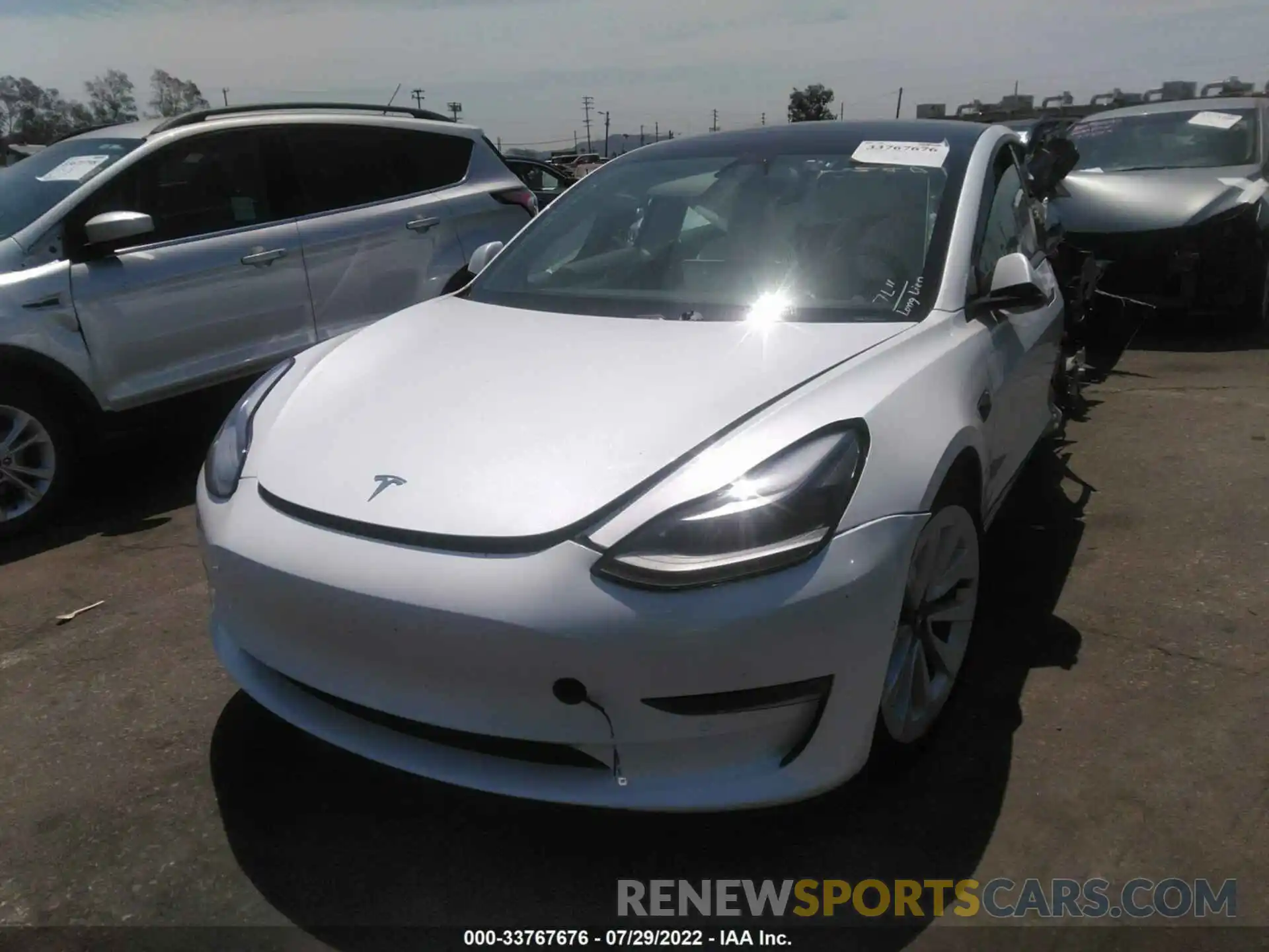 2 Photograph of a damaged car 5YJ3E1EA2MF065333 TESLA MODEL 3 2021