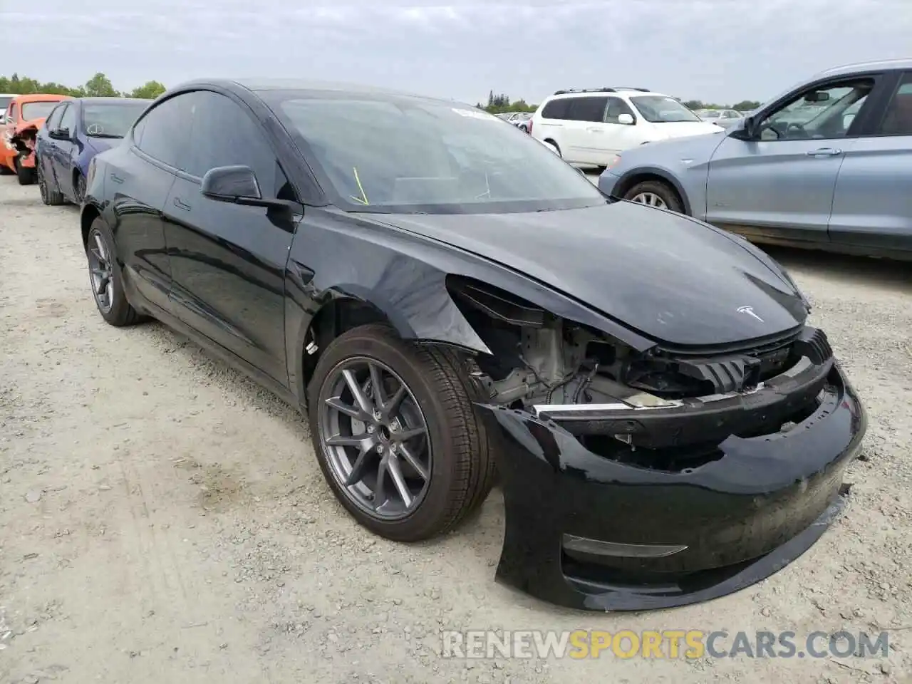 1 Photograph of a damaged car 5YJ3E1EA2MF074274 TESLA MODEL 3 2021