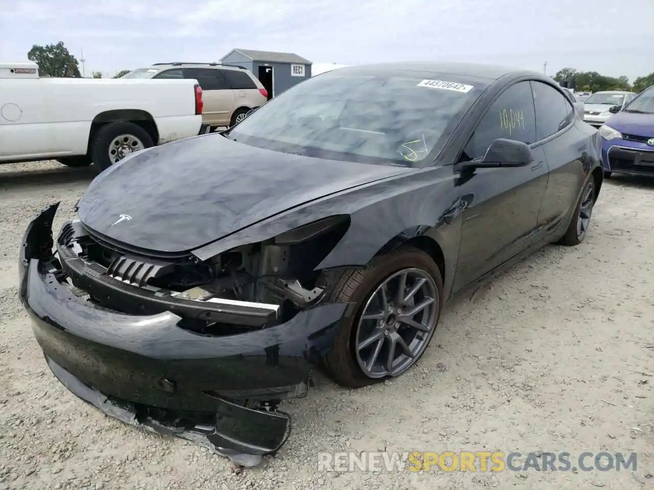 2 Photograph of a damaged car 5YJ3E1EA2MF074274 TESLA MODEL 3 2021