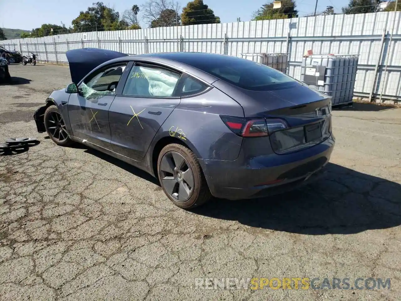 3 Photograph of a damaged car 5YJ3E1EA2MF075246 TESLA MODEL 3 2021