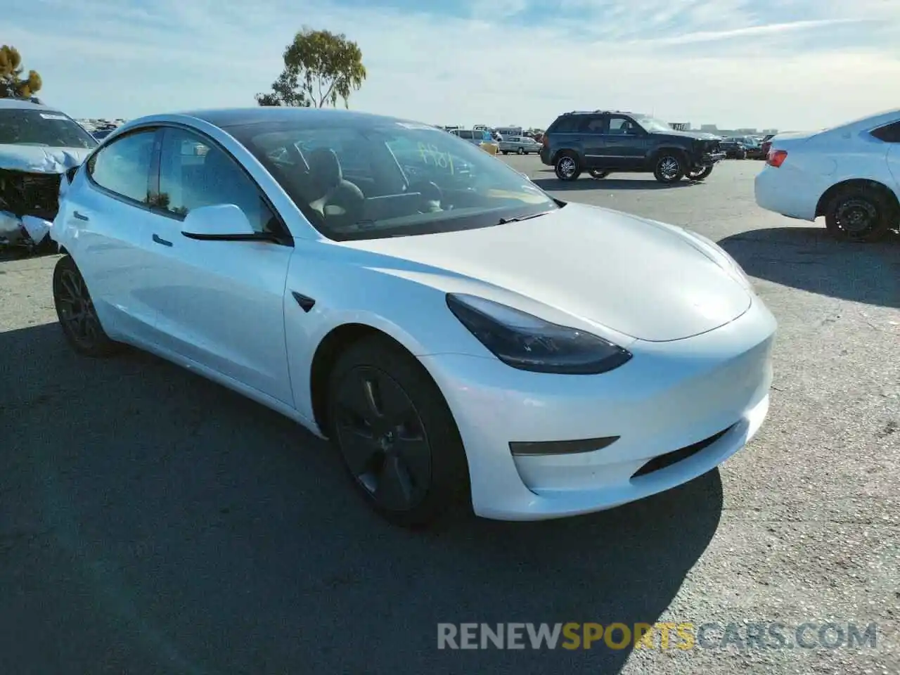 1 Photograph of a damaged car 5YJ3E1EA2MF076476 TESLA MODEL 3 2021