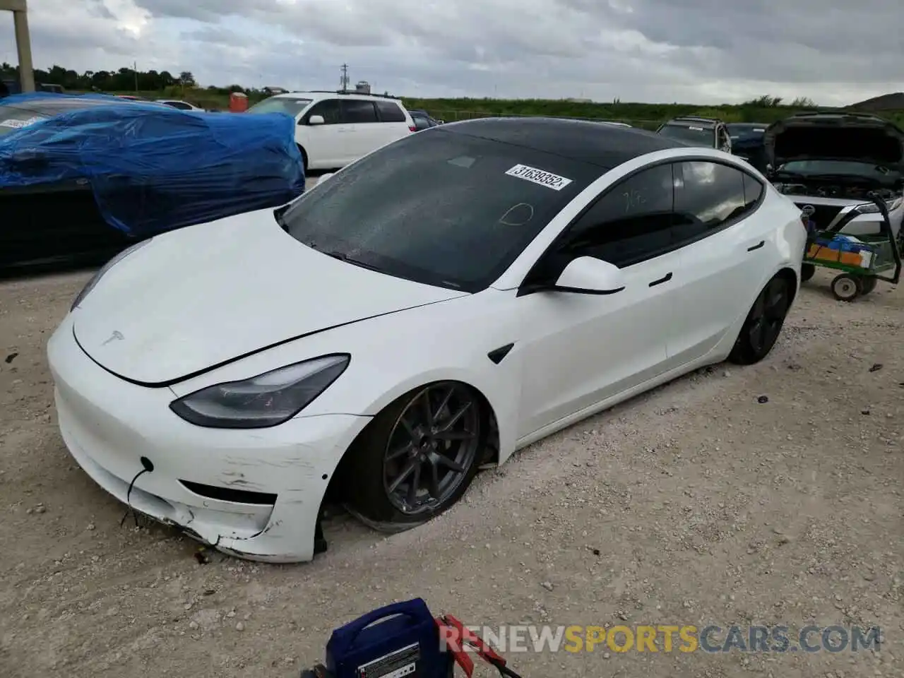 2 Photograph of a damaged car 5YJ3E1EA2MF076994 TESLA MODEL 3 2021