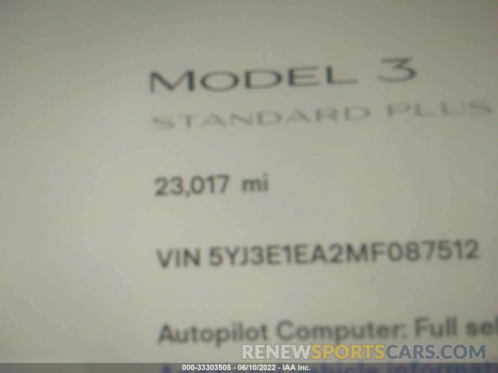 7 Photograph of a damaged car 5YJ3E1EA2MF087512 TESLA MODEL 3 2021