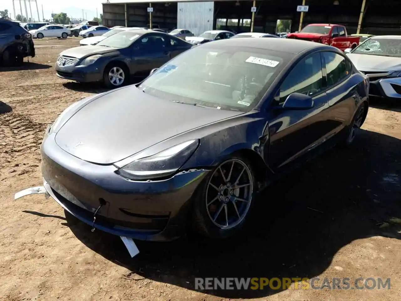 1 Photograph of a damaged car 5YJ3E1EA2MF092287 TESLA MODEL 3 2021