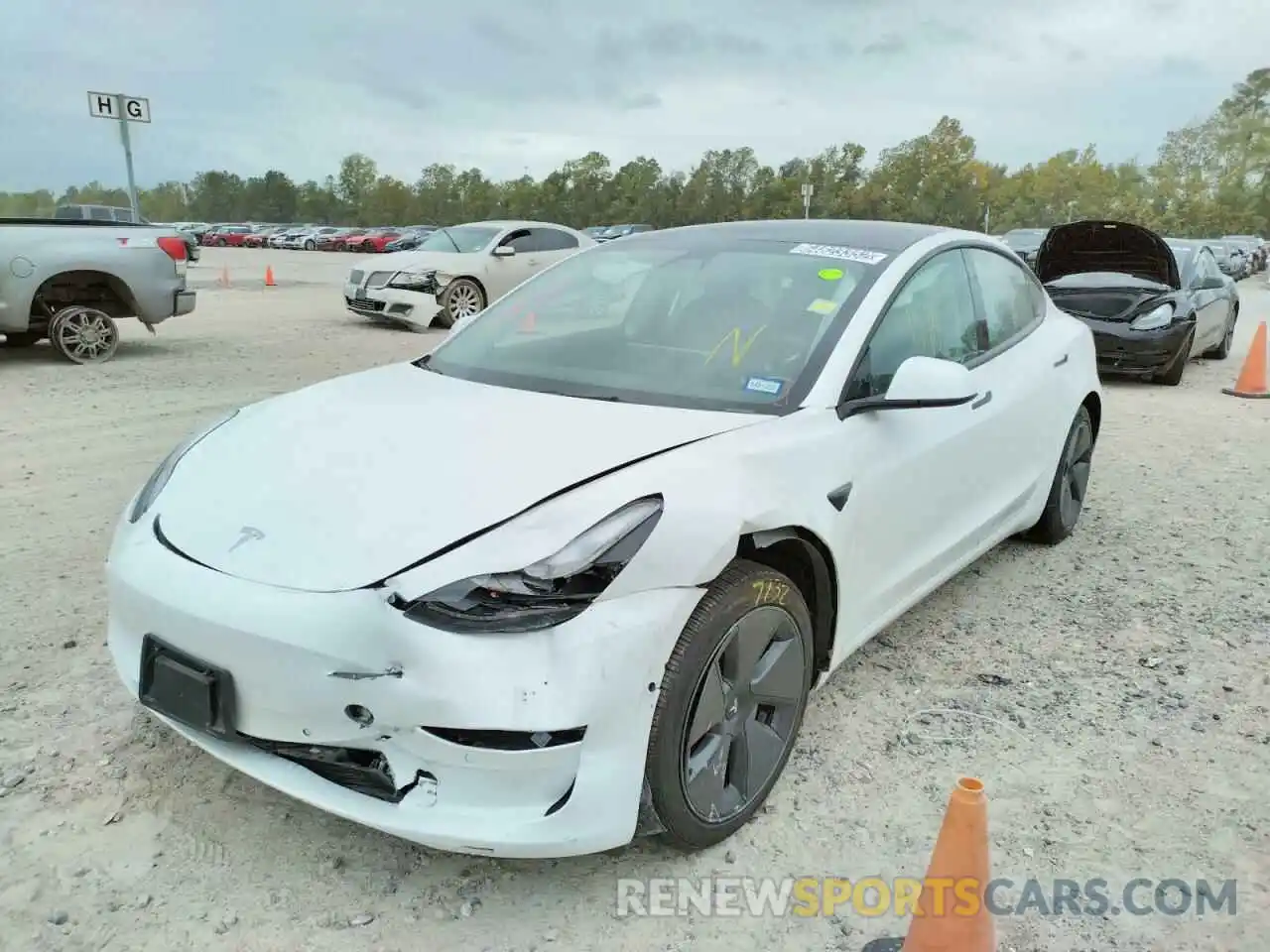 2 Photograph of a damaged car 5YJ3E1EA2MF094556 TESLA MODEL 3 2021