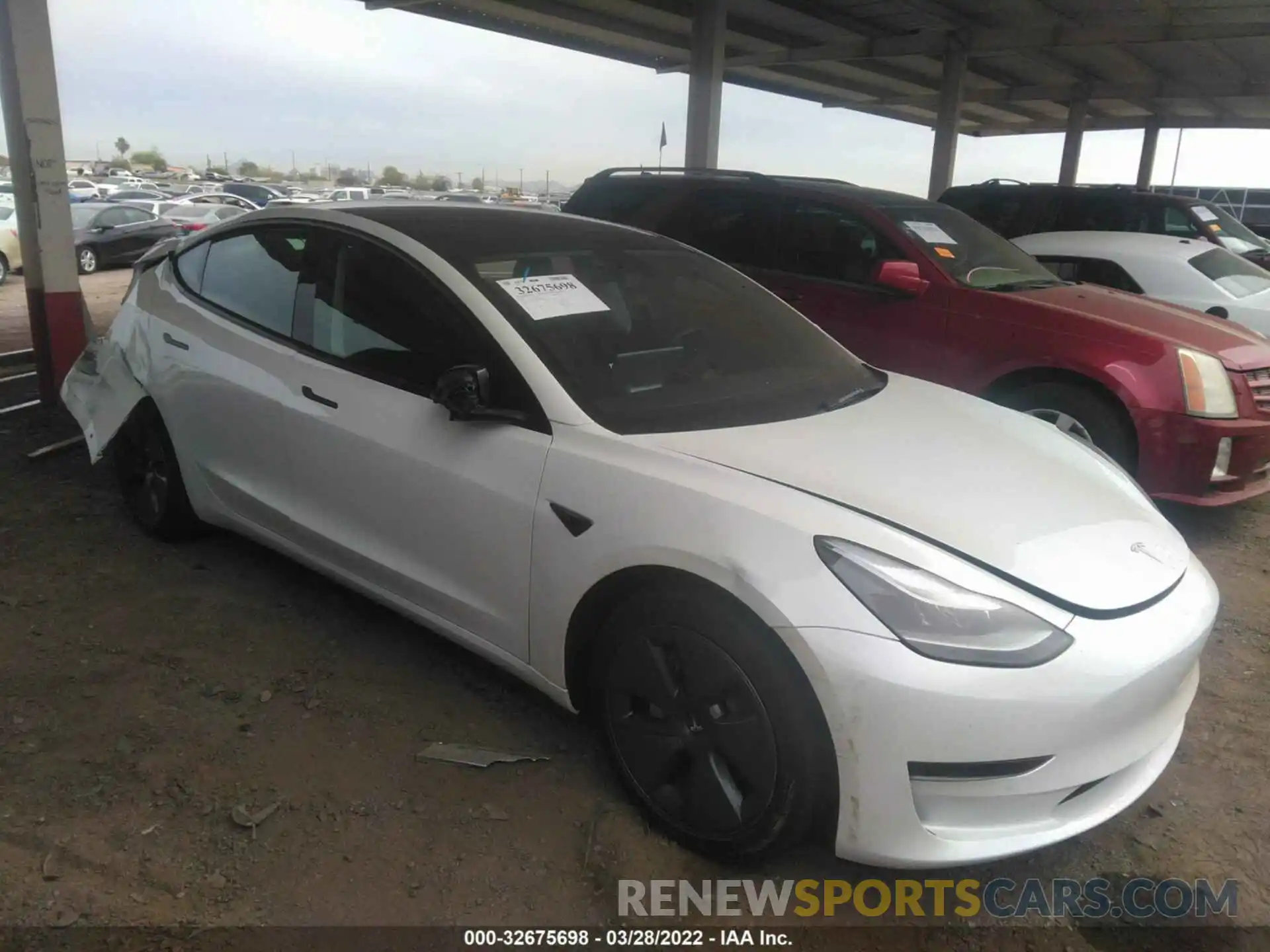 1 Photograph of a damaged car 5YJ3E1EA2MF094637 TESLA MODEL 3 2021