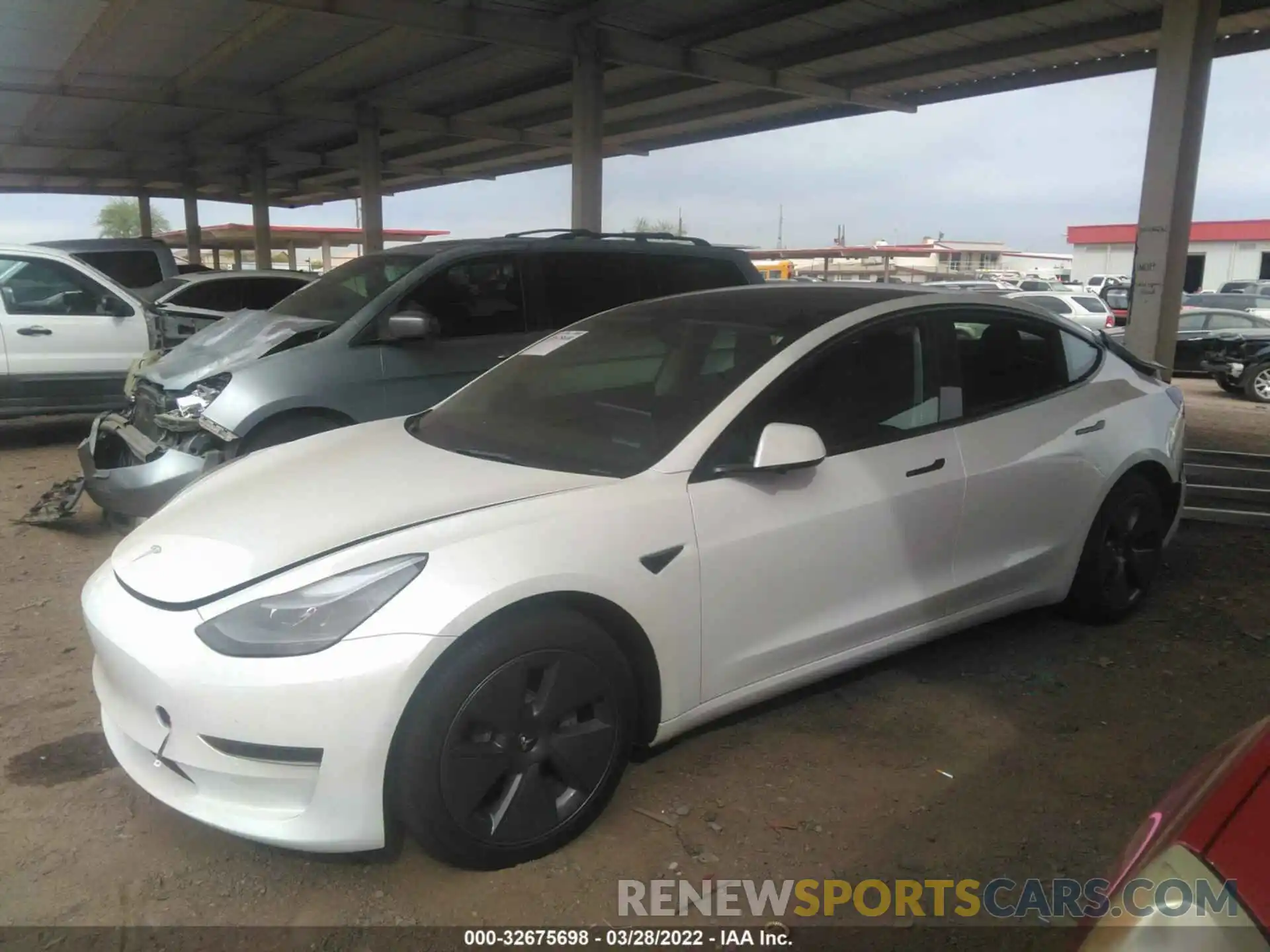 2 Photograph of a damaged car 5YJ3E1EA2MF094637 TESLA MODEL 3 2021