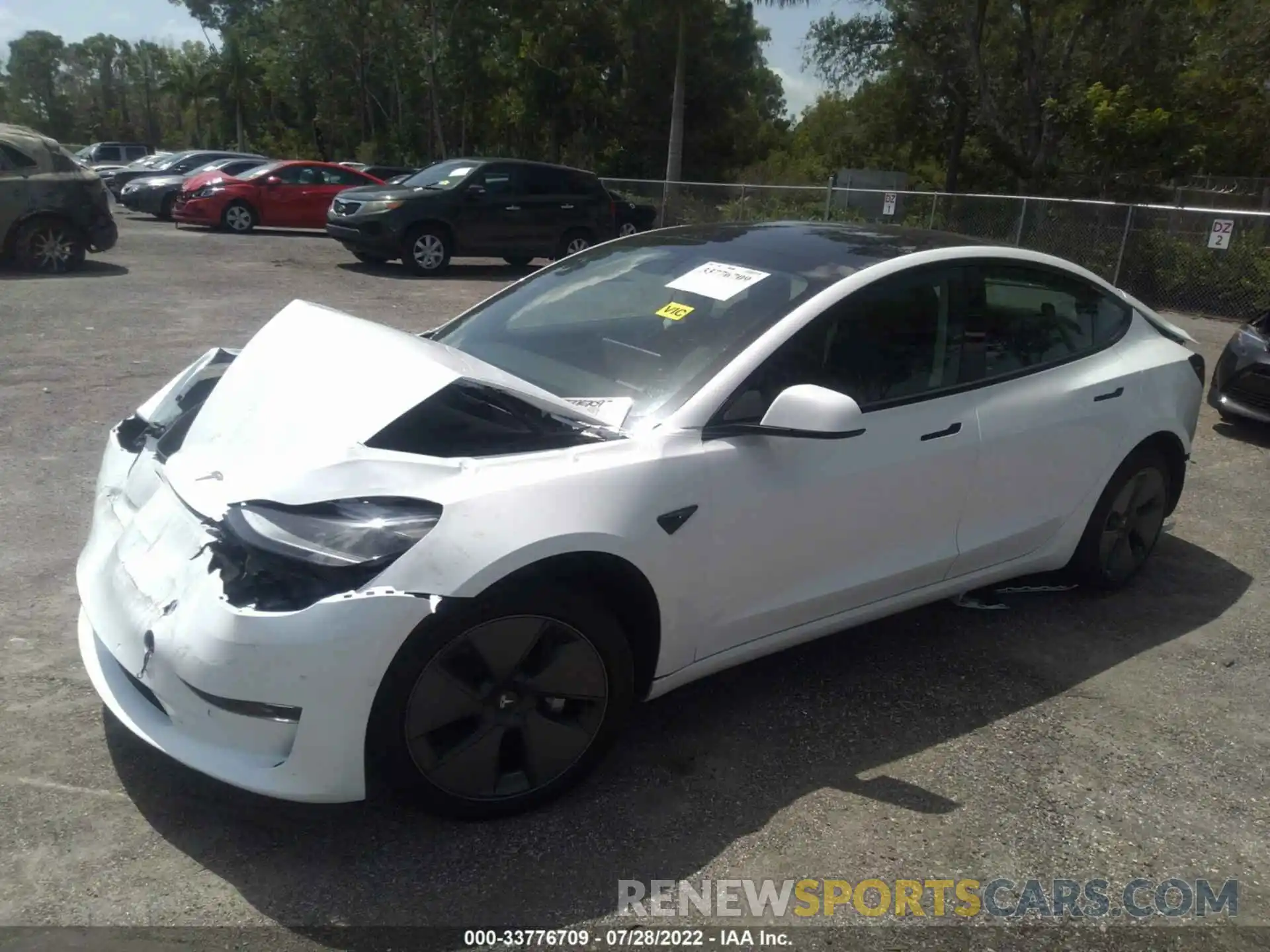 2 Photograph of a damaged car 5YJ3E1EA2MF095027 TESLA MODEL 3 2021