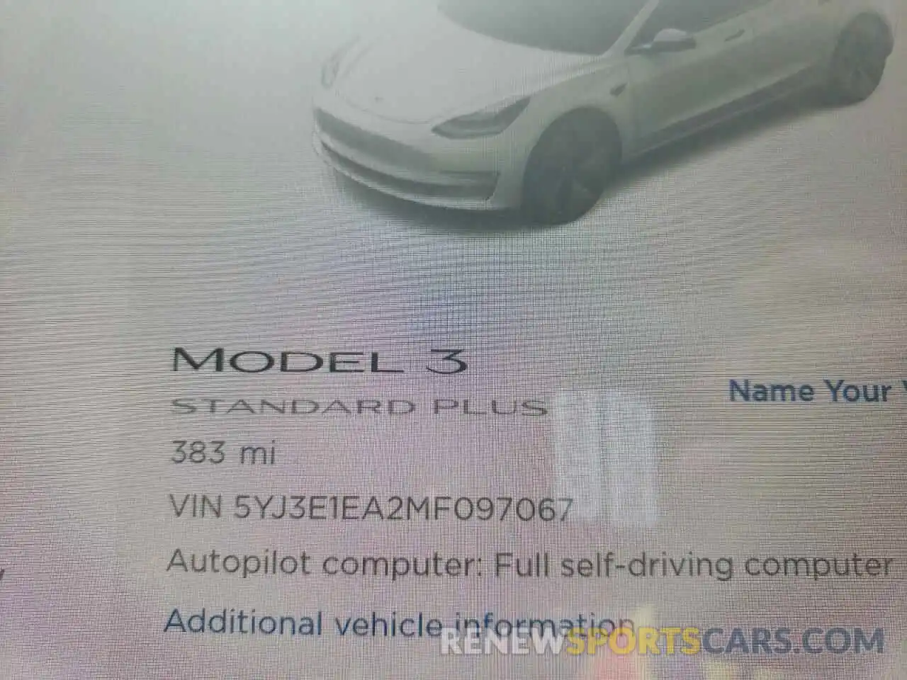 8 Photograph of a damaged car 5YJ3E1EA2MF097067 TESLA MODEL 3 2021