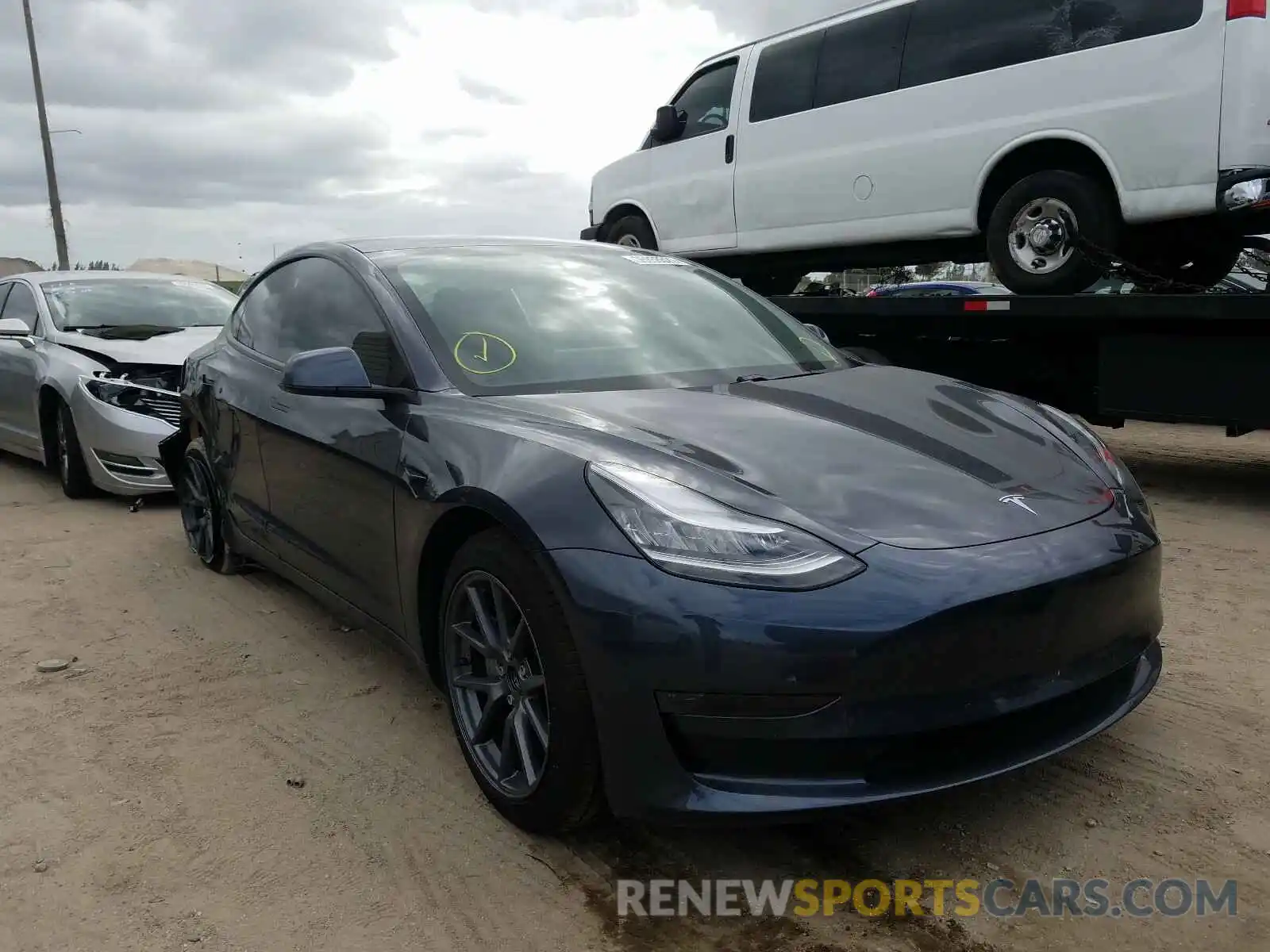 1 Photograph of a damaged car 5YJ3E1EA2MF851648 TESLA MODEL 3 2021