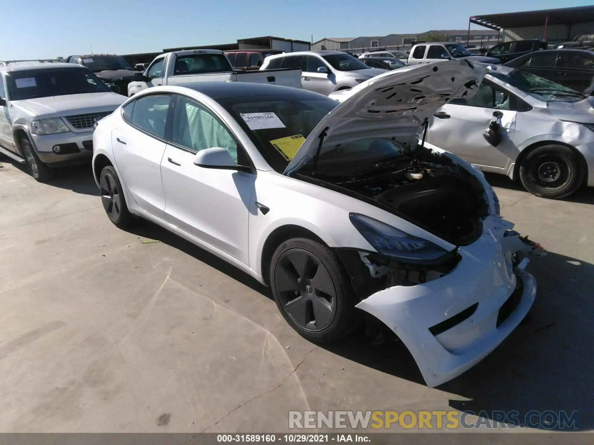 1 Photograph of a damaged car 5YJ3E1EA2MF854985 TESLA MODEL 3 2021