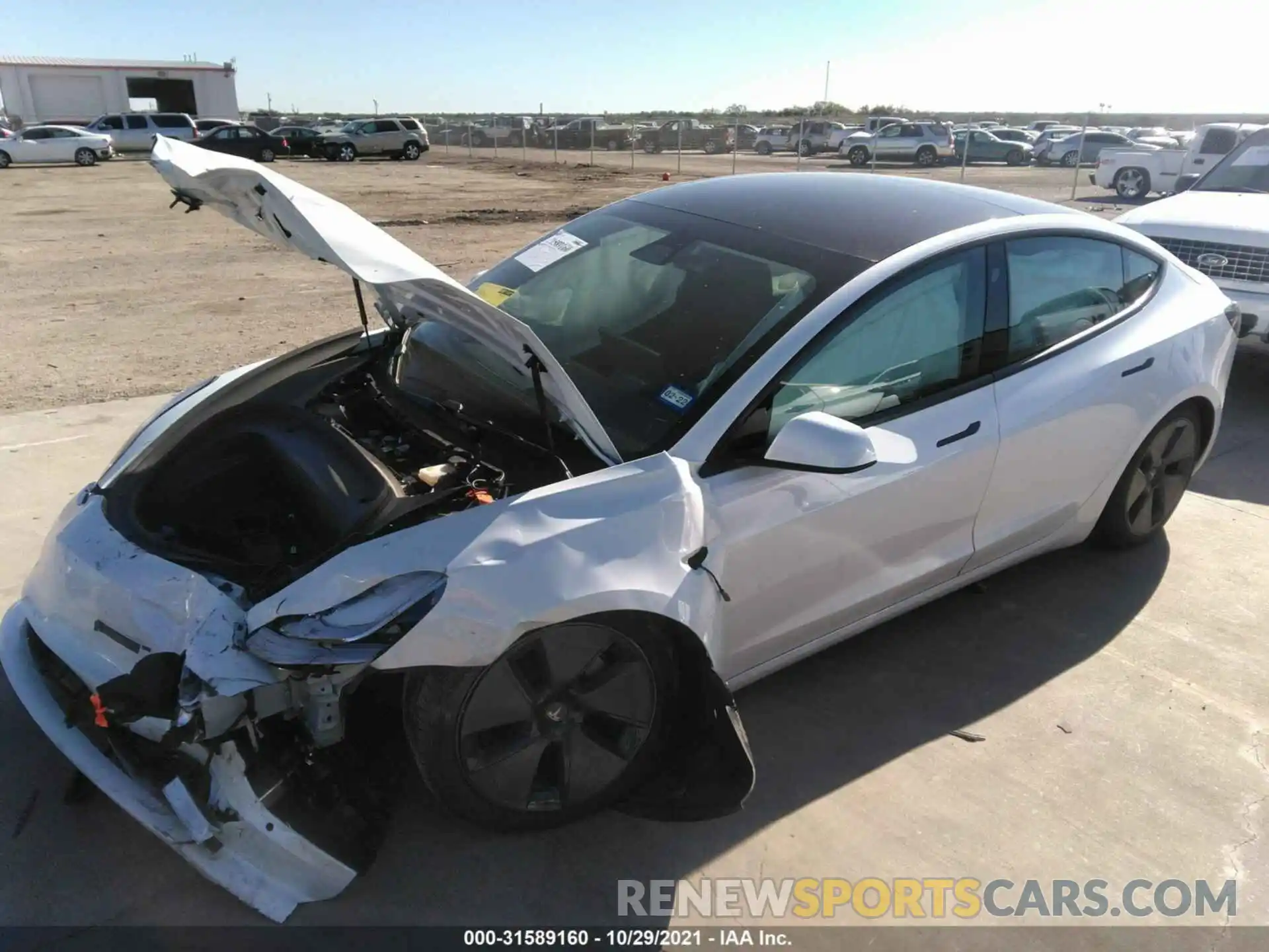 2 Photograph of a damaged car 5YJ3E1EA2MF854985 TESLA MODEL 3 2021