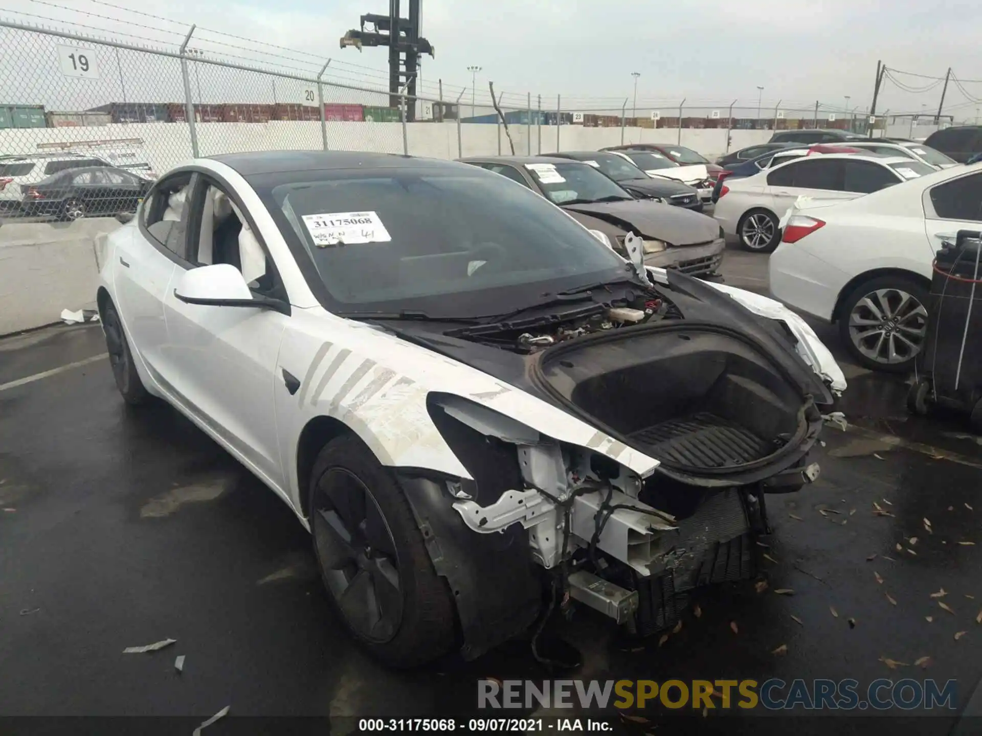 1 Photograph of a damaged car 5YJ3E1EA2MF867736 TESLA MODEL 3 2021