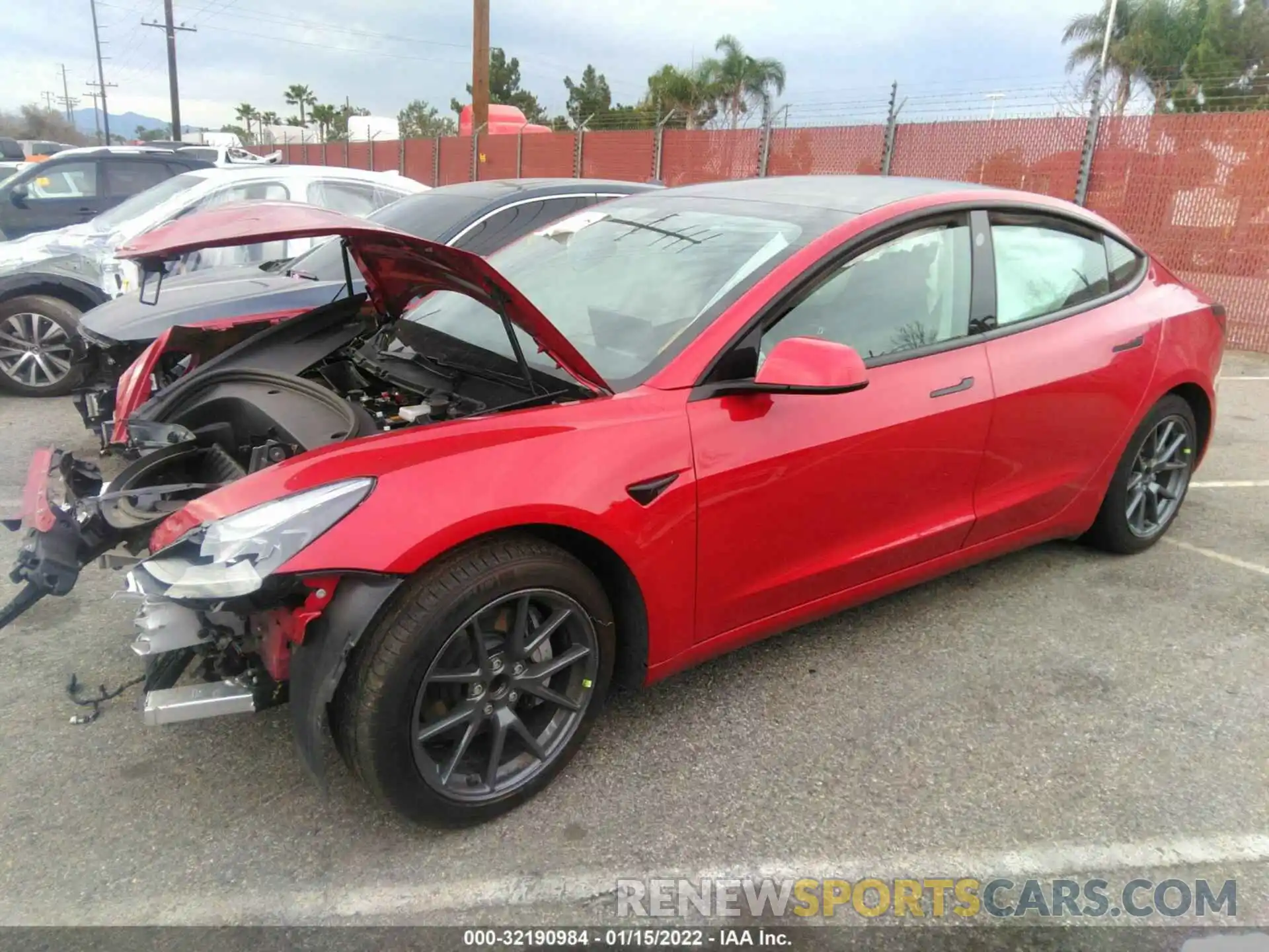 2 Photograph of a damaged car 5YJ3E1EA2MF868255 TESLA MODEL 3 2021