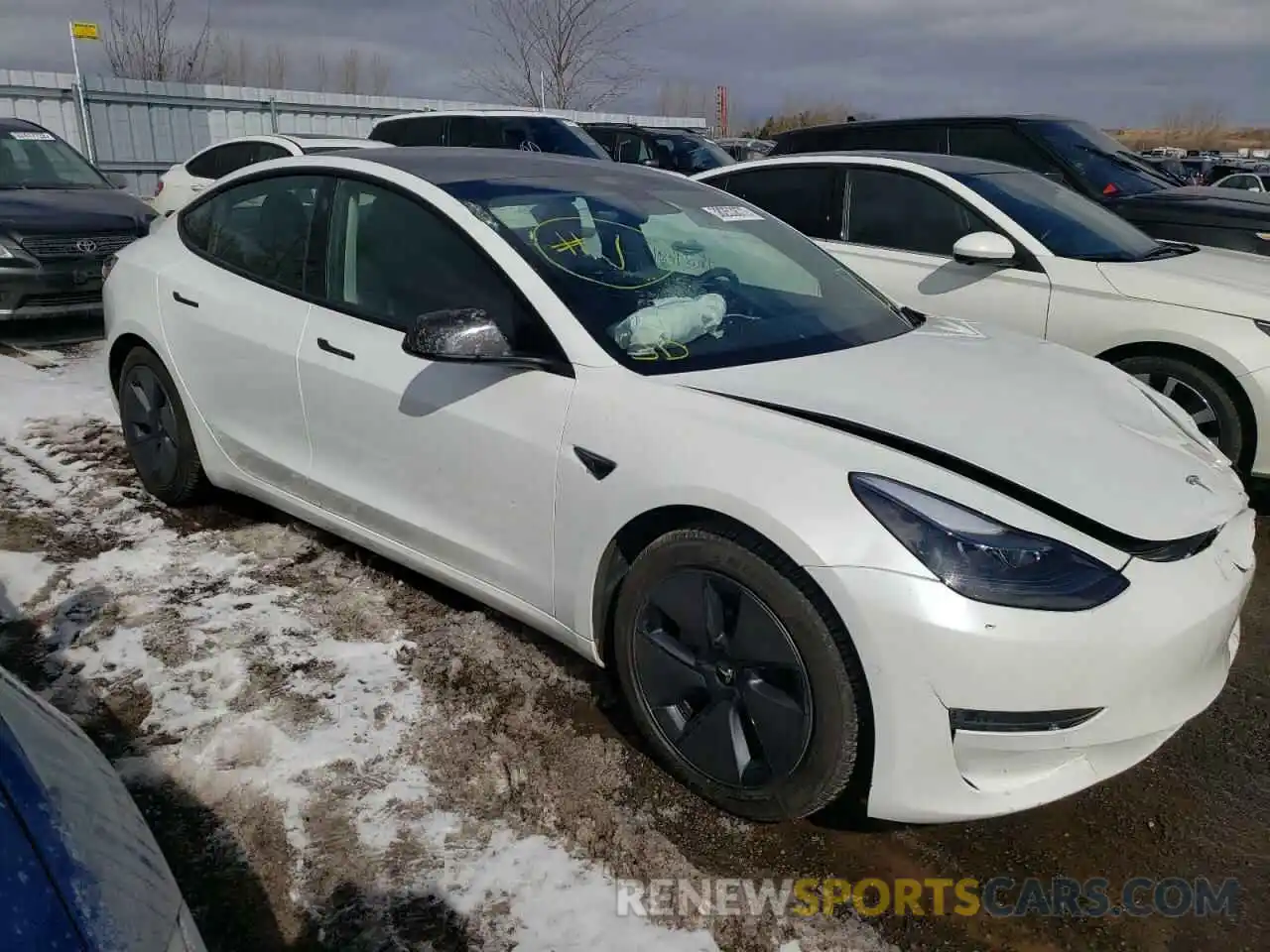 1 Photograph of a damaged car 5YJ3E1EA2MF871642 TESLA MODEL 3 2021