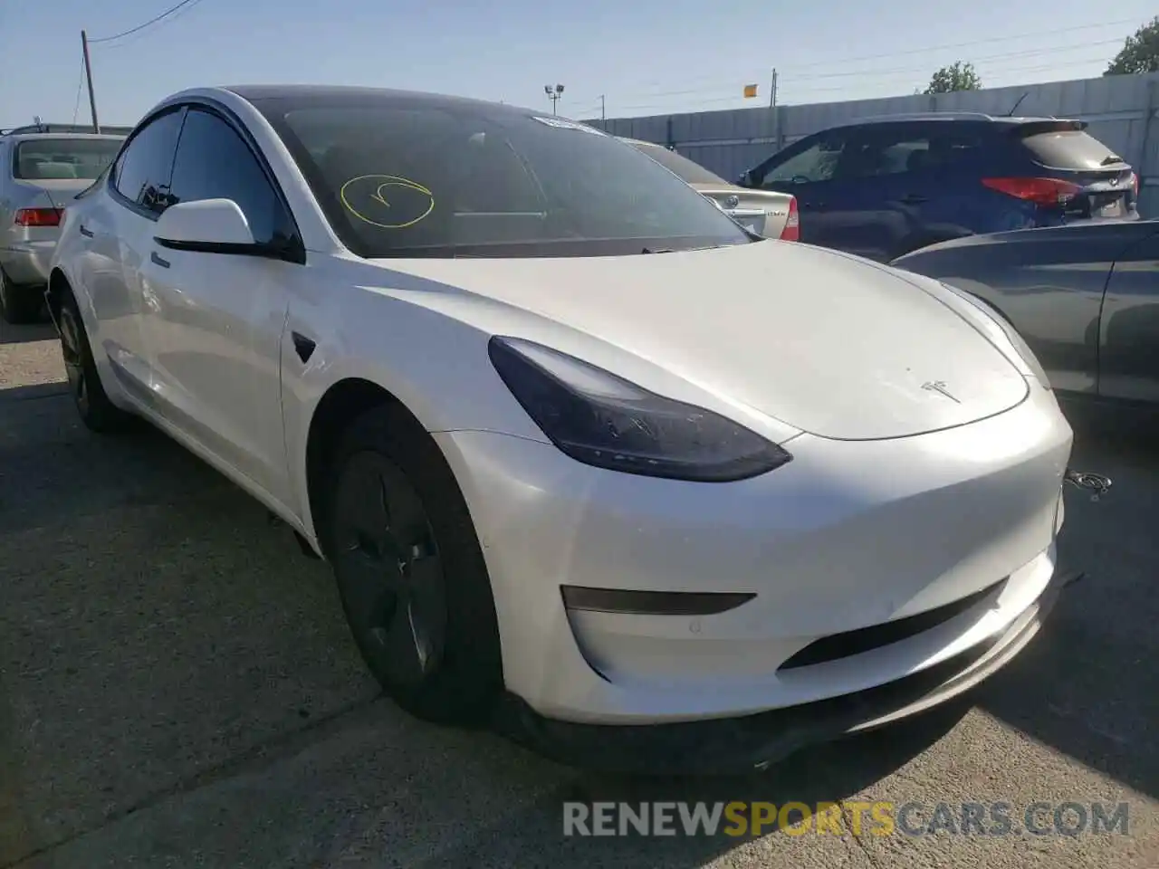 1 Photograph of a damaged car 5YJ3E1EA2MF874198 TESLA MODEL 3 2021