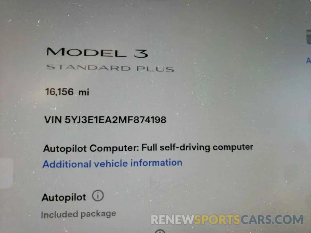 8 Photograph of a damaged car 5YJ3E1EA2MF874198 TESLA MODEL 3 2021