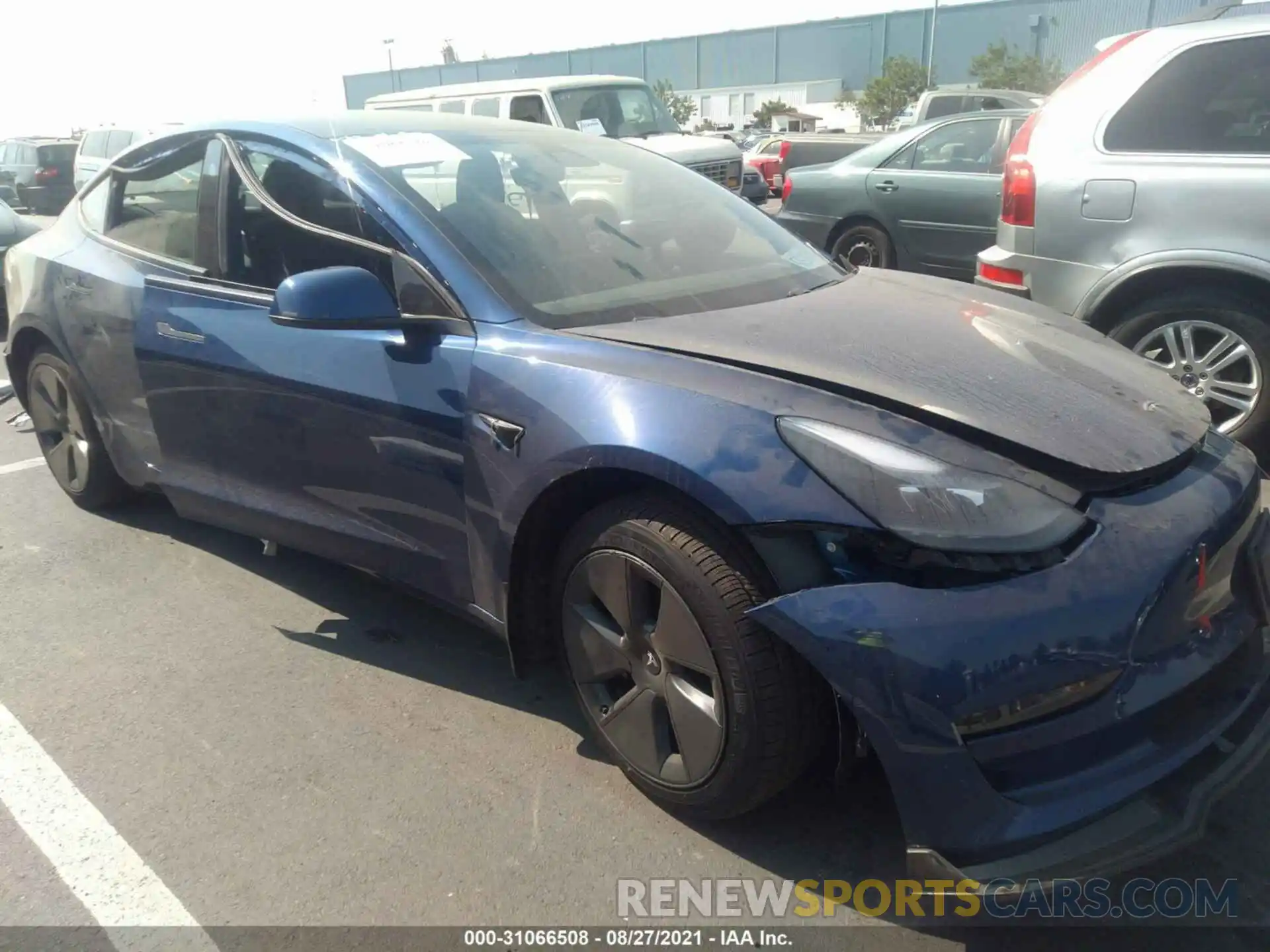 1 Фотография поврежденного автомобиля 5YJ3E1EA2MF876369 TESLA MODEL 3 2021