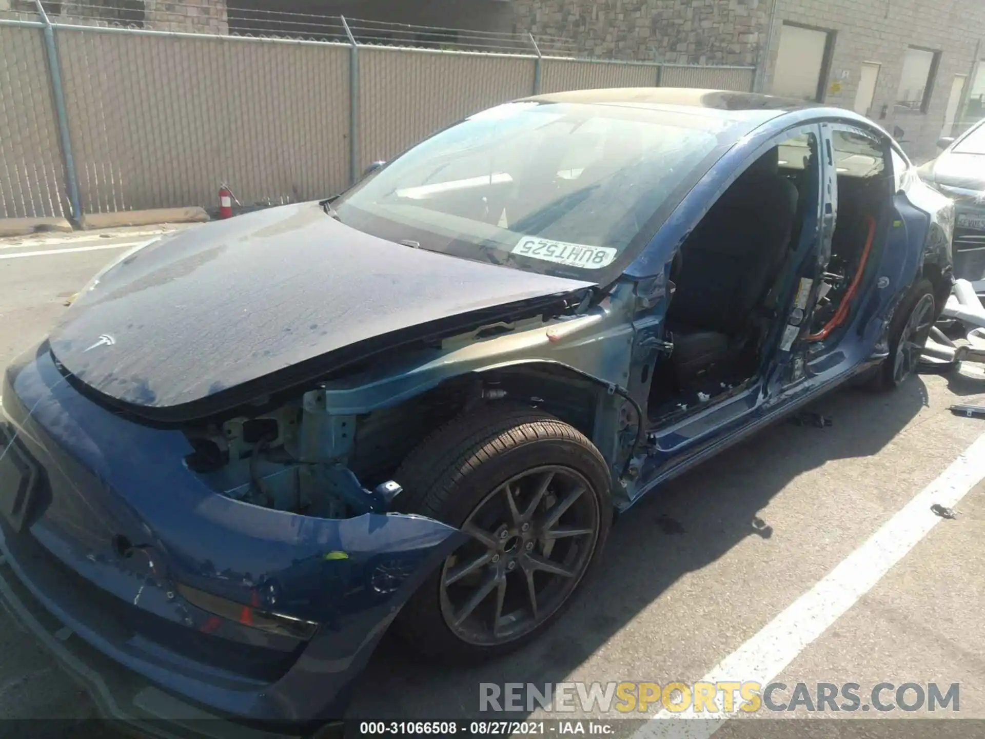 2 Photograph of a damaged car 5YJ3E1EA2MF876369 TESLA MODEL 3 2021