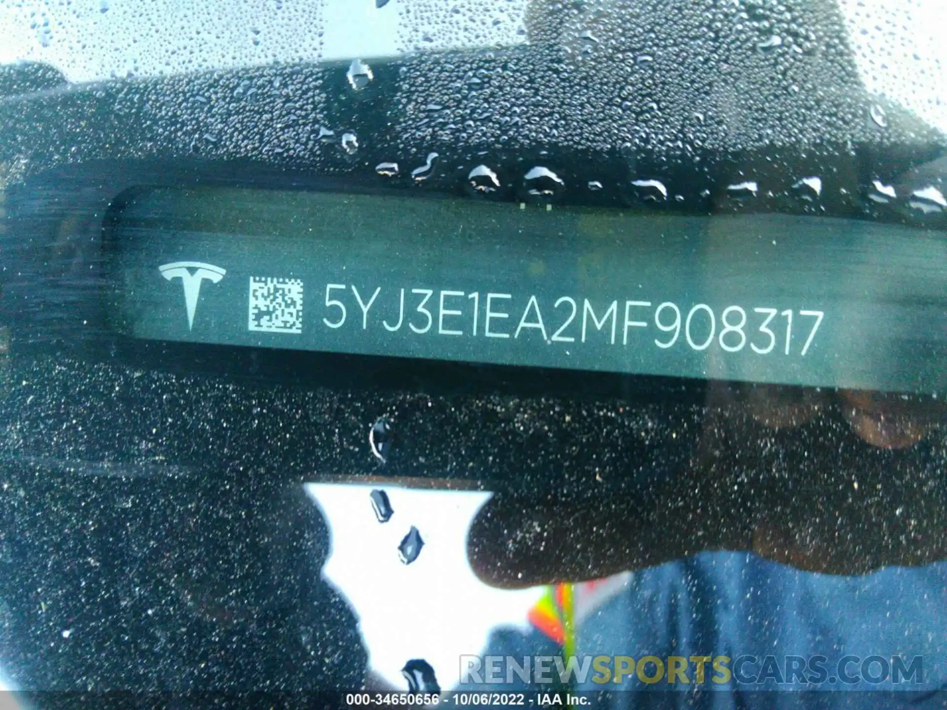 9 Photograph of a damaged car 5YJ3E1EA2MF908317 TESLA MODEL 3 2021