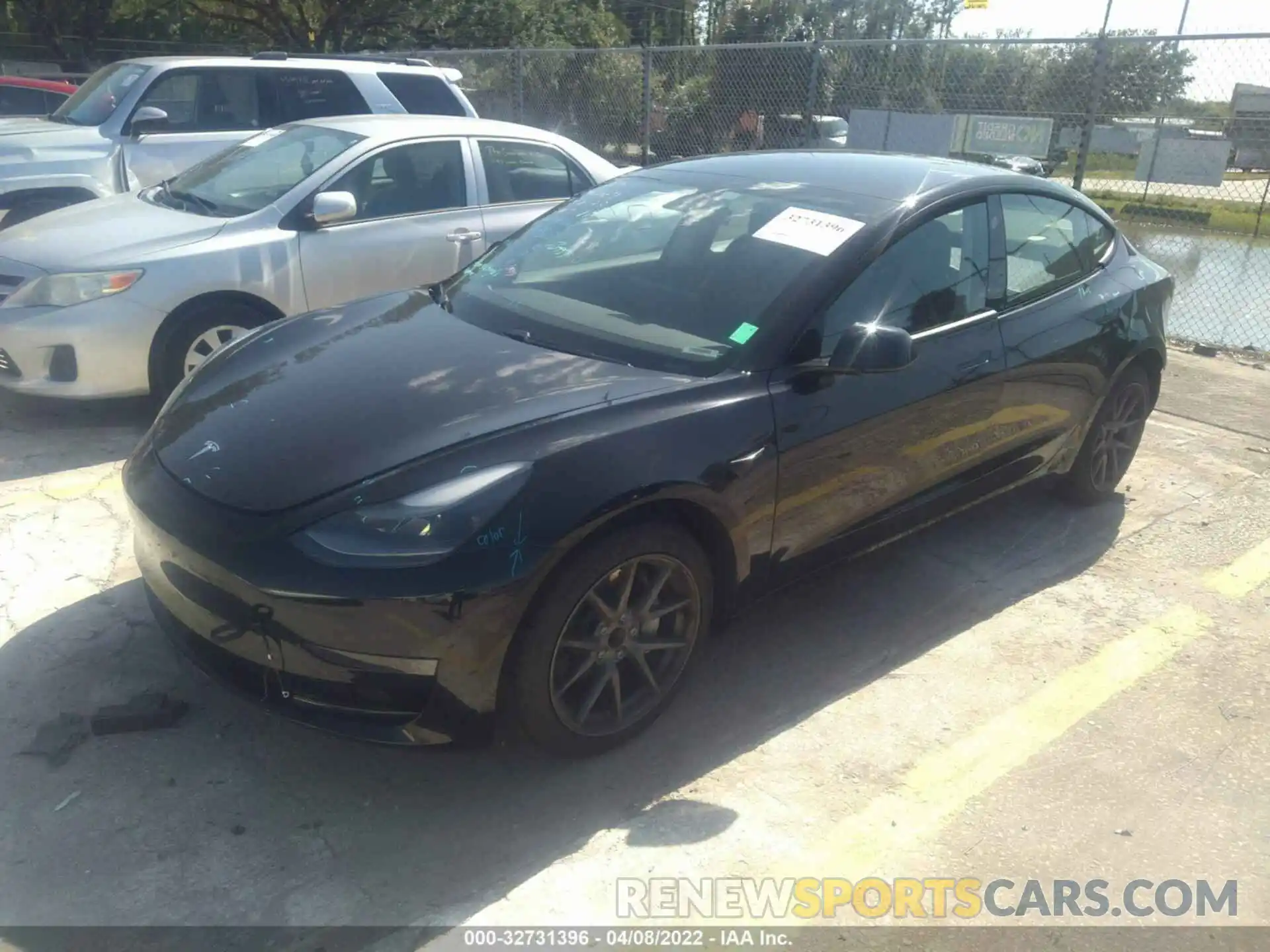 2 Photograph of a damaged car 5YJ3E1EA2MF911332 TESLA MODEL 3 2021