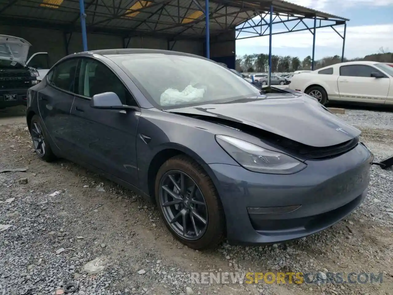 1 Photograph of a damaged car 5YJ3E1EA2MF911542 TESLA MODEL 3 2021