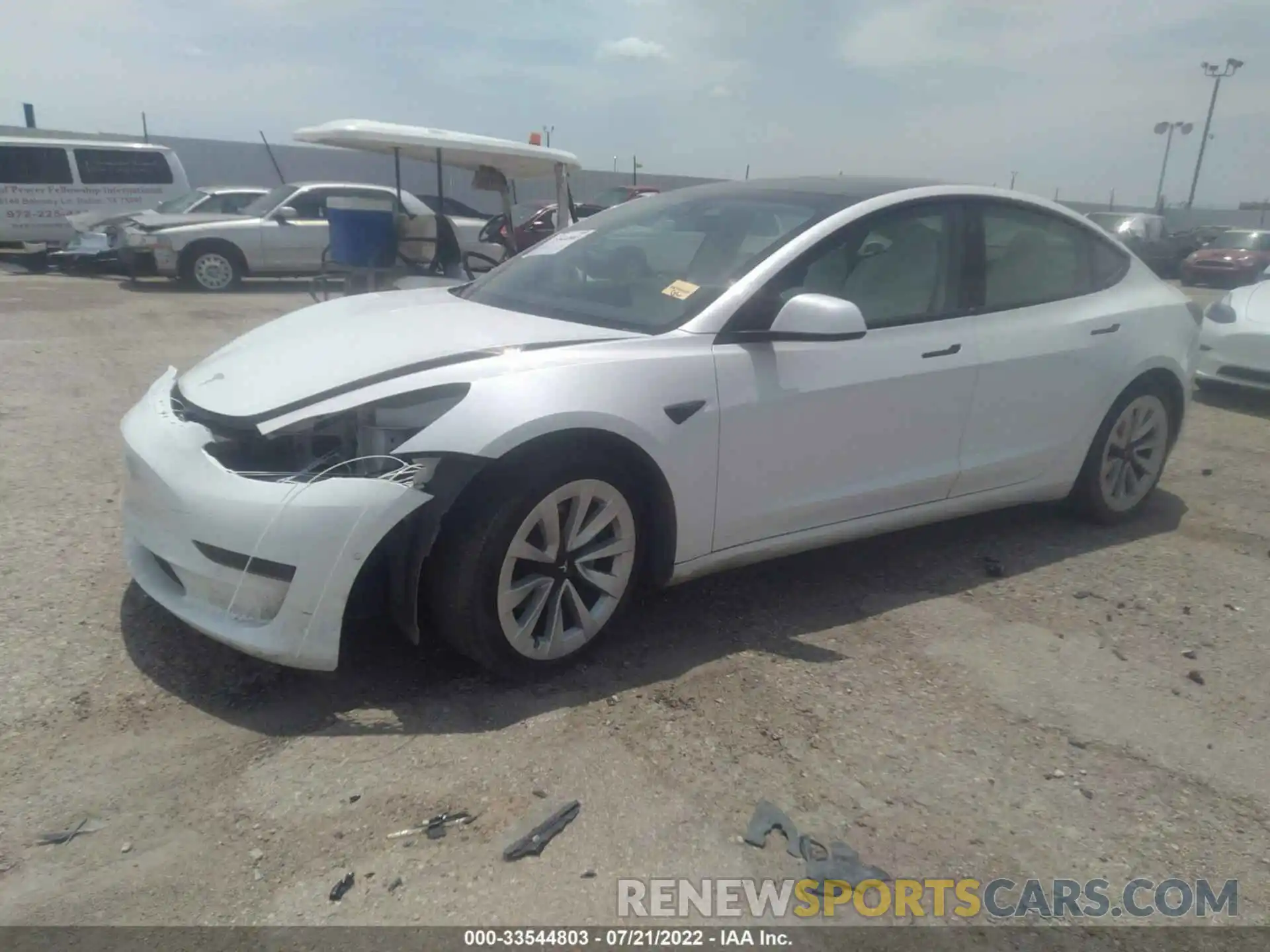 2 Photograph of a damaged car 5YJ3E1EA2MF920628 TESLA MODEL 3 2021