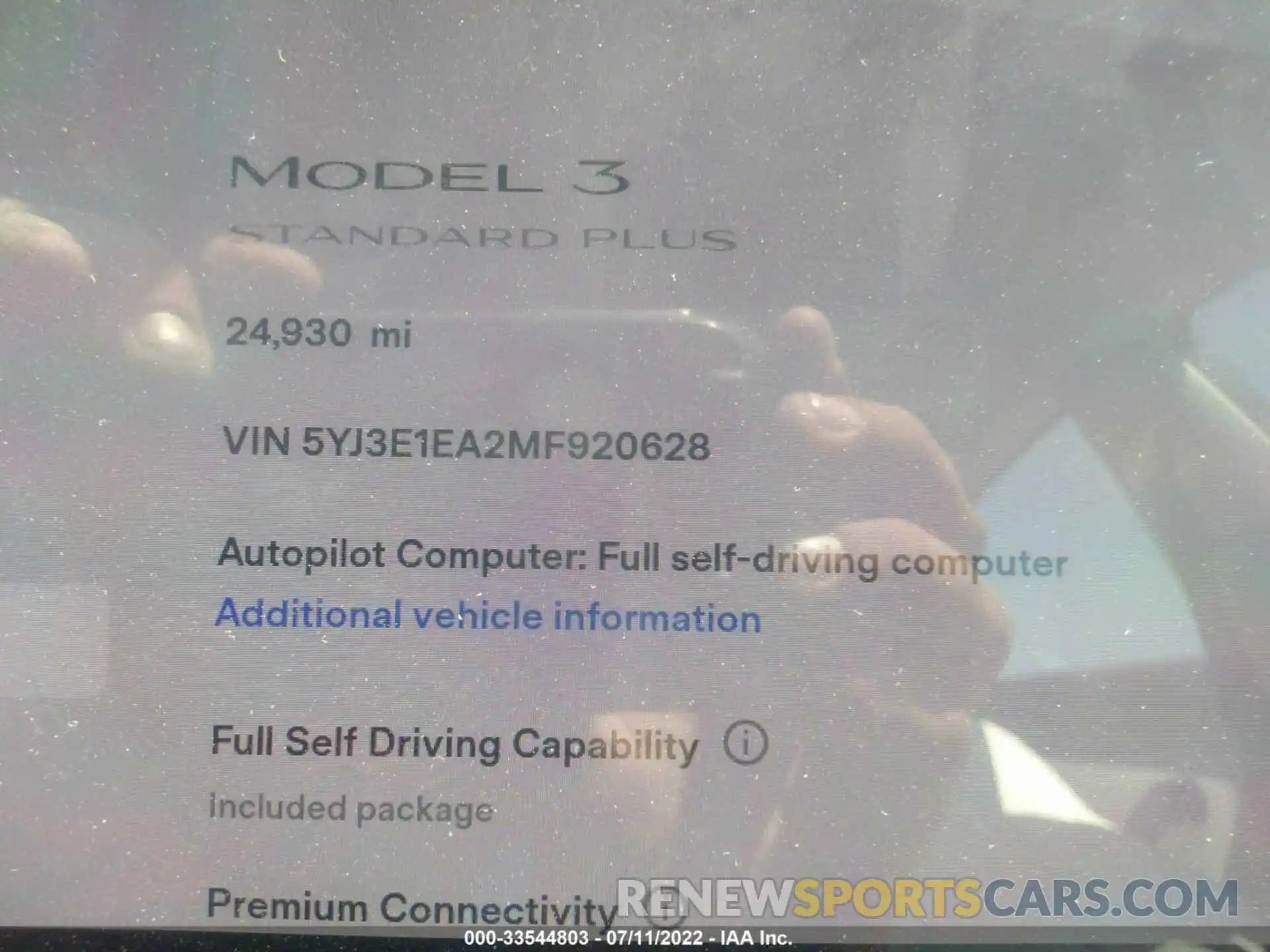 9 Photograph of a damaged car 5YJ3E1EA2MF920628 TESLA MODEL 3 2021