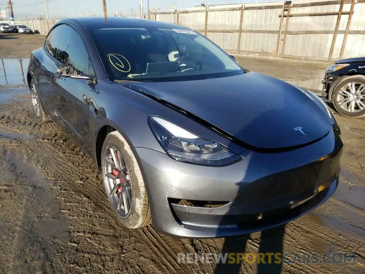 1 Photograph of a damaged car 5YJ3E1EA2MF923240 TESLA MODEL 3 2021