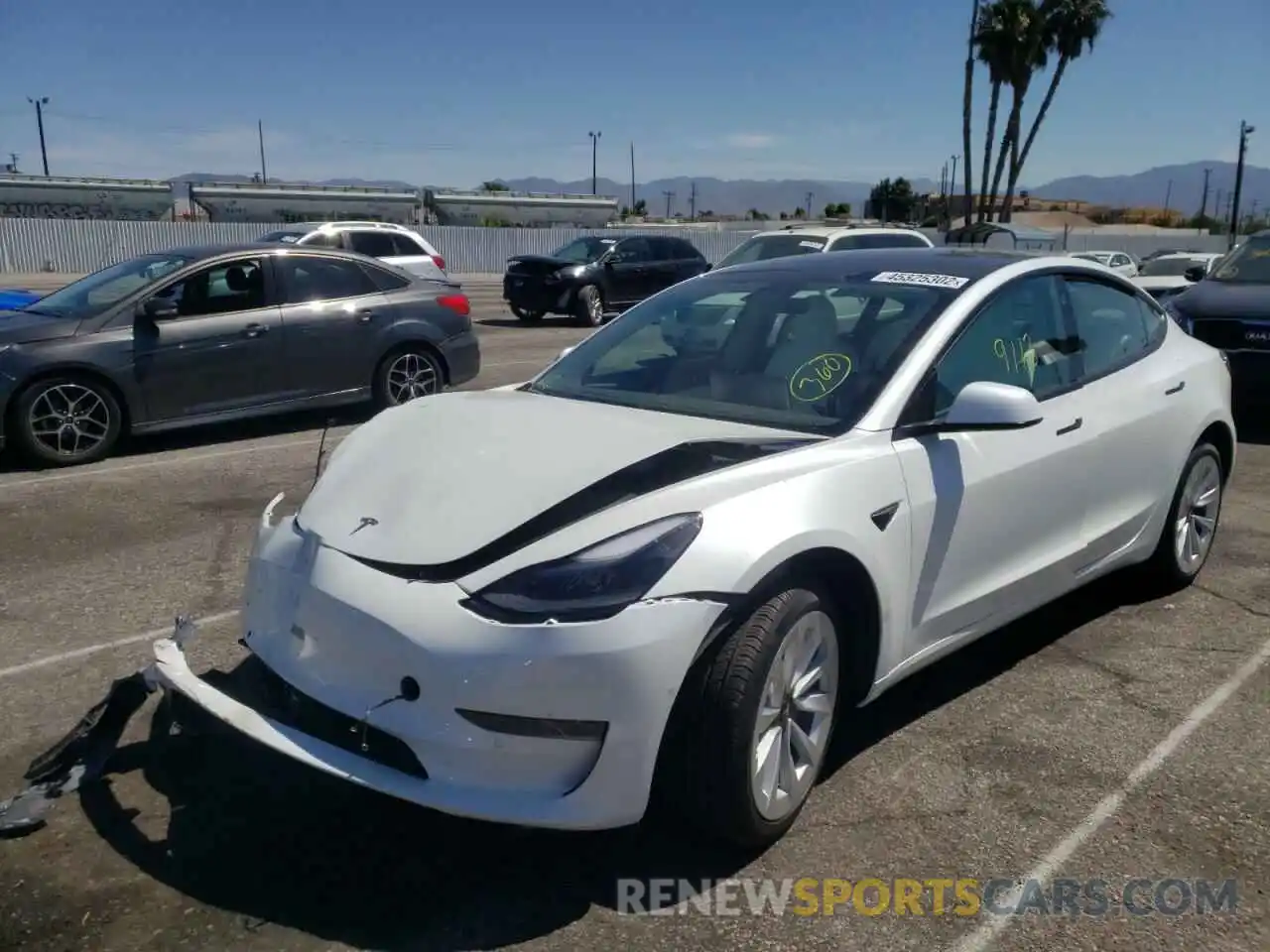 2 Photograph of a damaged car 5YJ3E1EA2MF927787 TESLA MODEL 3 2021