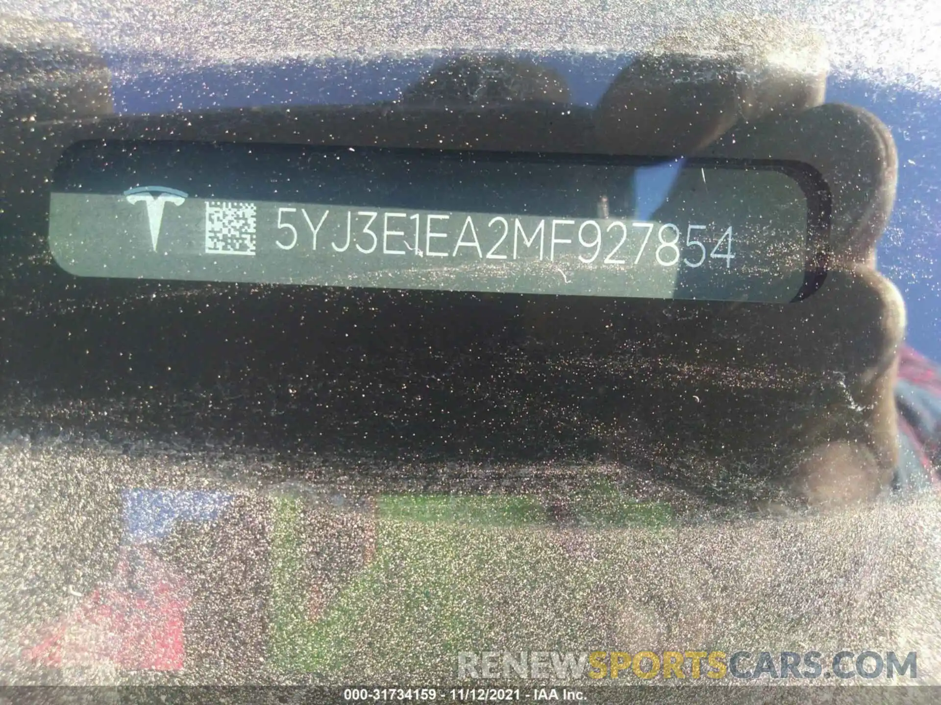 9 Photograph of a damaged car 5YJ3E1EA2MF927854 TESLA MODEL 3 2021