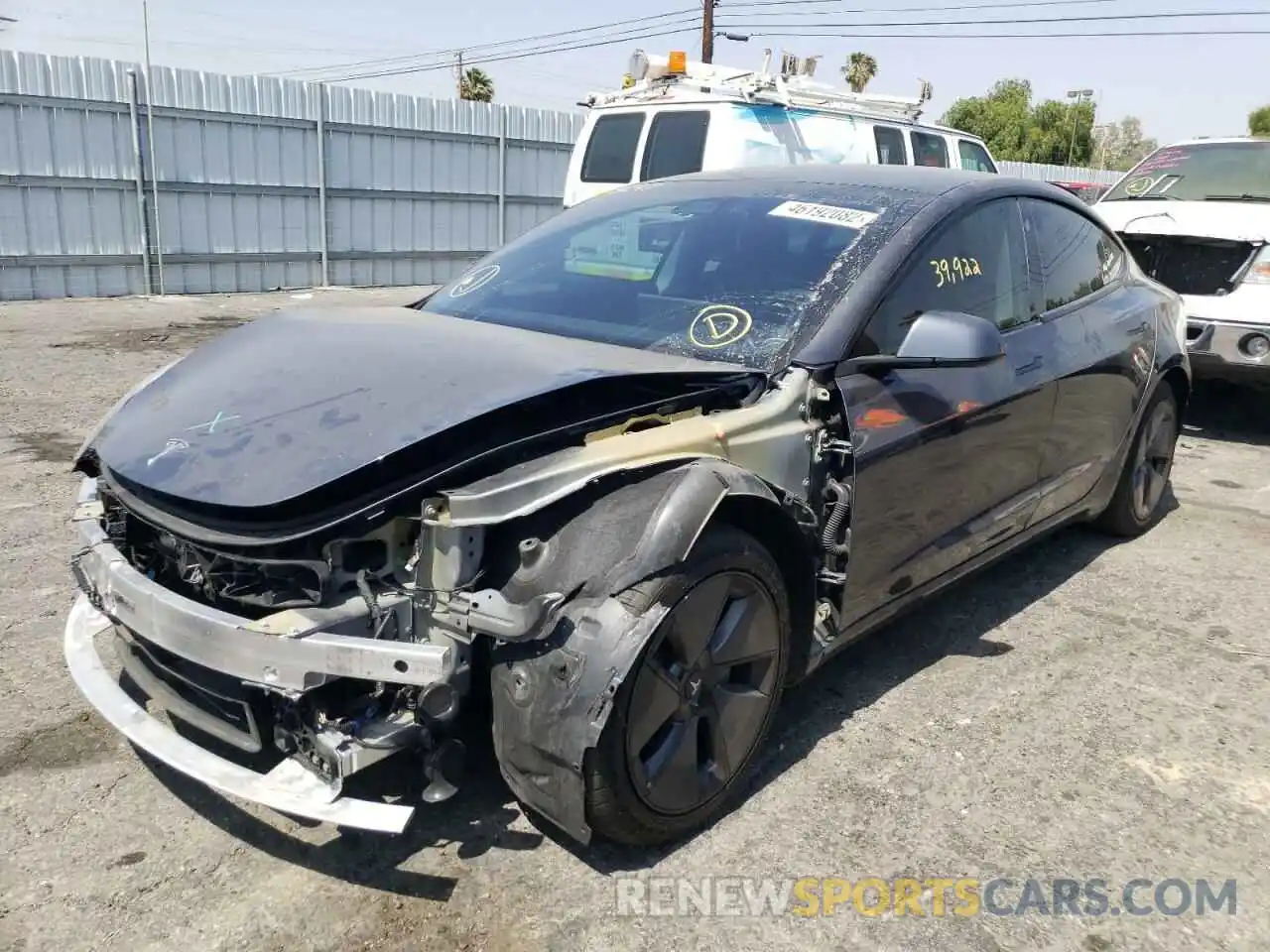 2 Photograph of a damaged car 5YJ3E1EA2MF929779 TESLA MODEL 3 2021