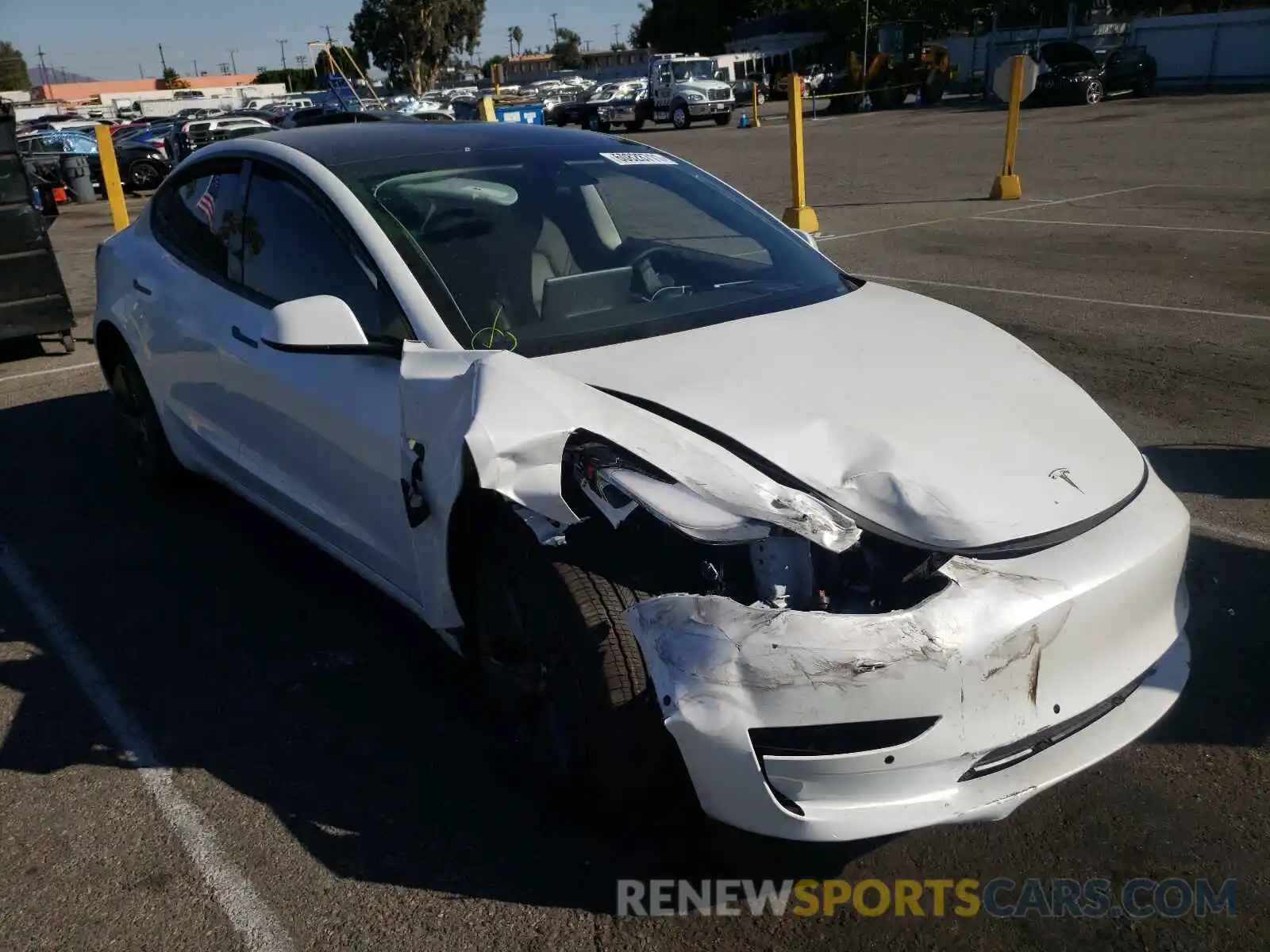 1 Photograph of a damaged car 5YJ3E1EA2MF930396 TESLA MODEL 3 2021