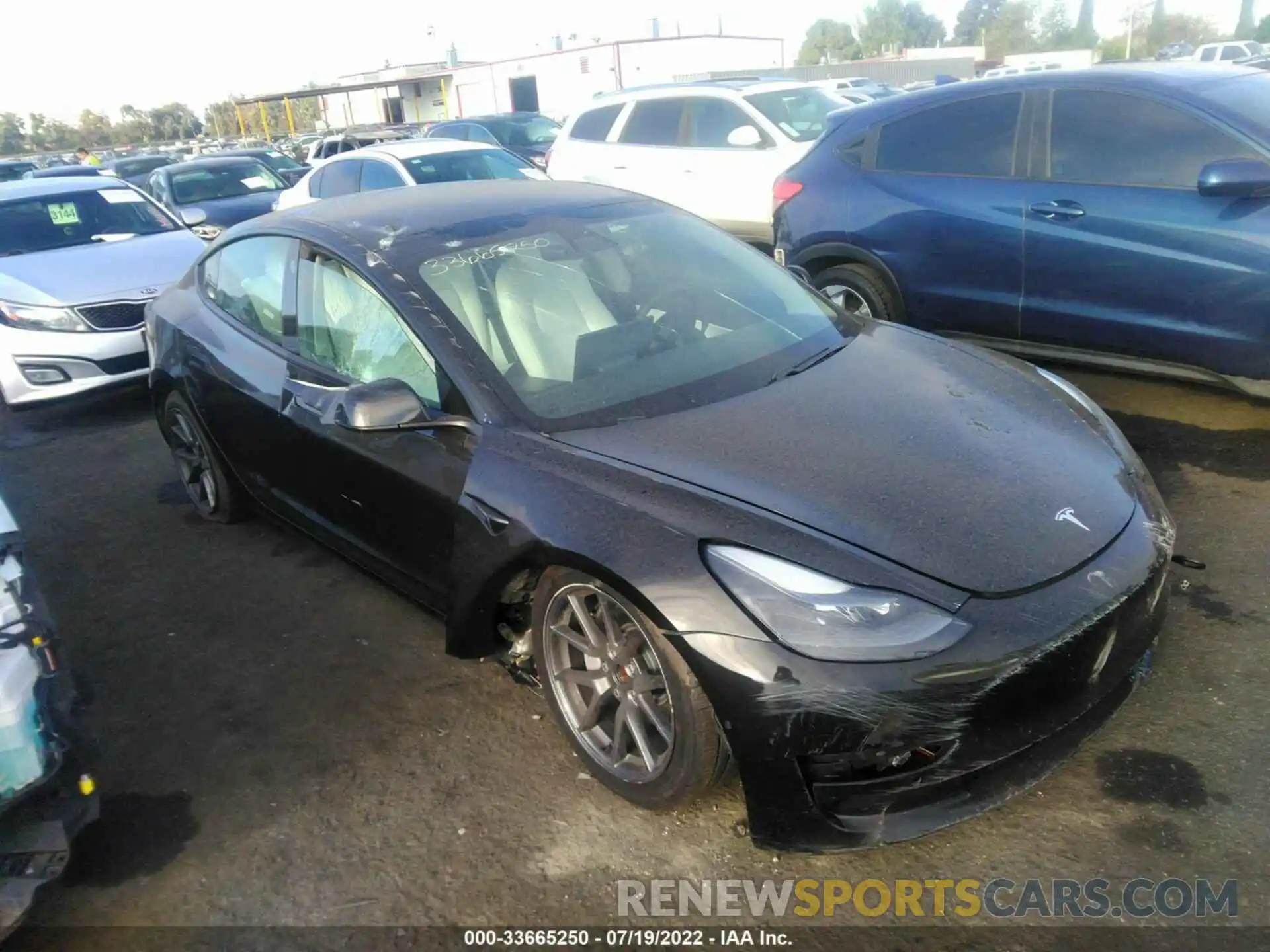 1 Photograph of a damaged car 5YJ3E1EA2MF938577 TESLA MODEL 3 2021