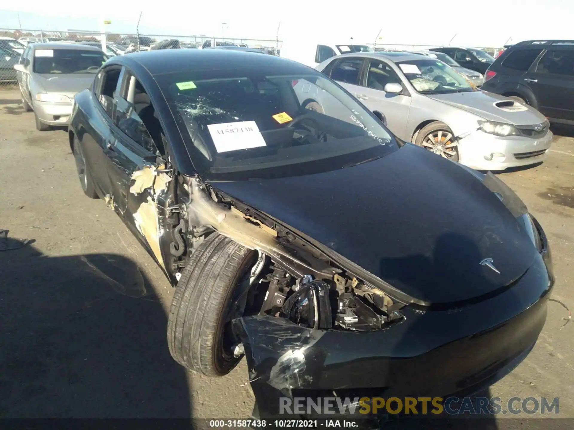 1 Photograph of a damaged car 5YJ3E1EA2MF942645 TESLA MODEL 3 2021